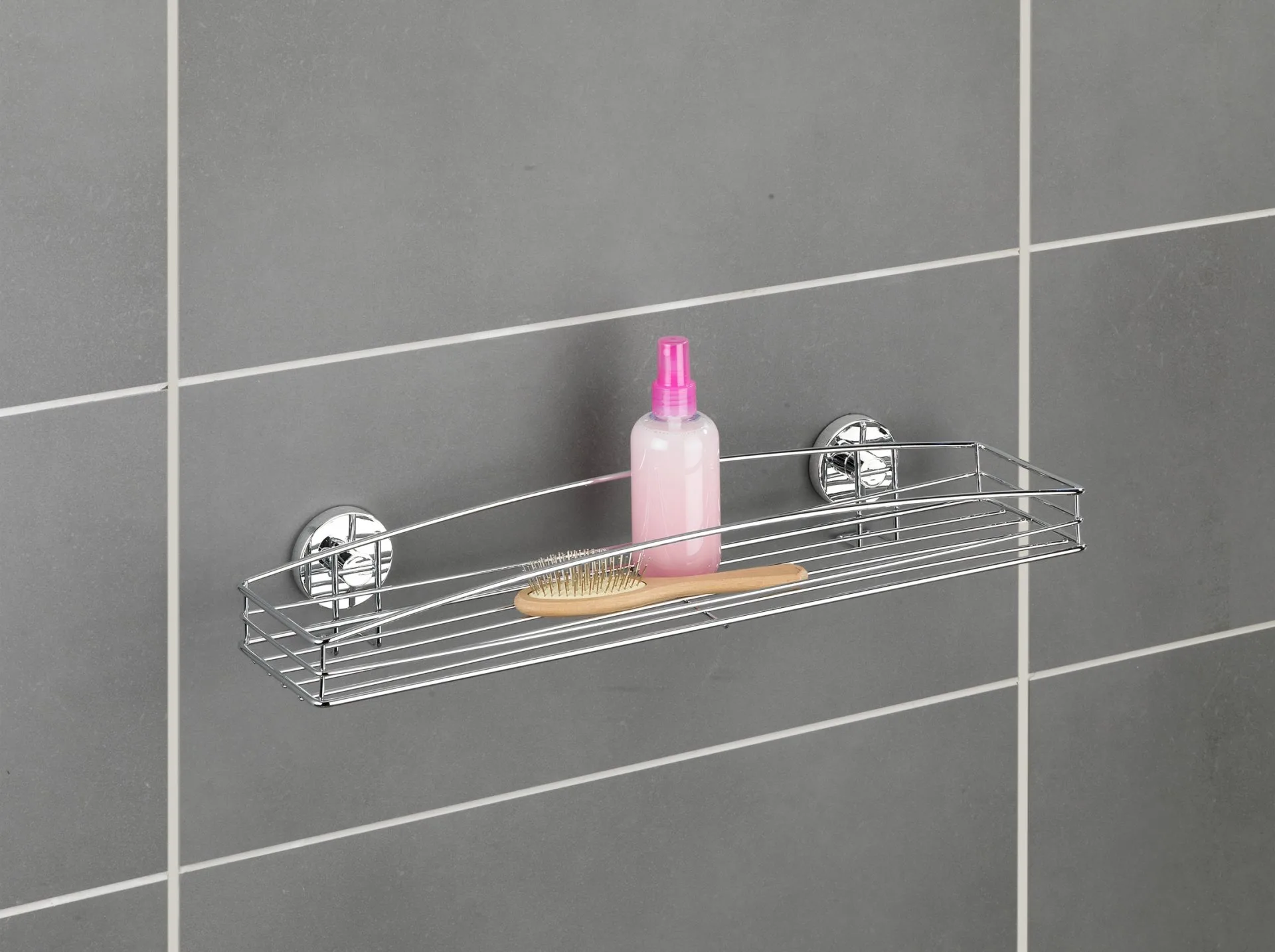 WENKO MILAZZO Duschablage, Befestigen ohne bohren, Vacuum-Loc®