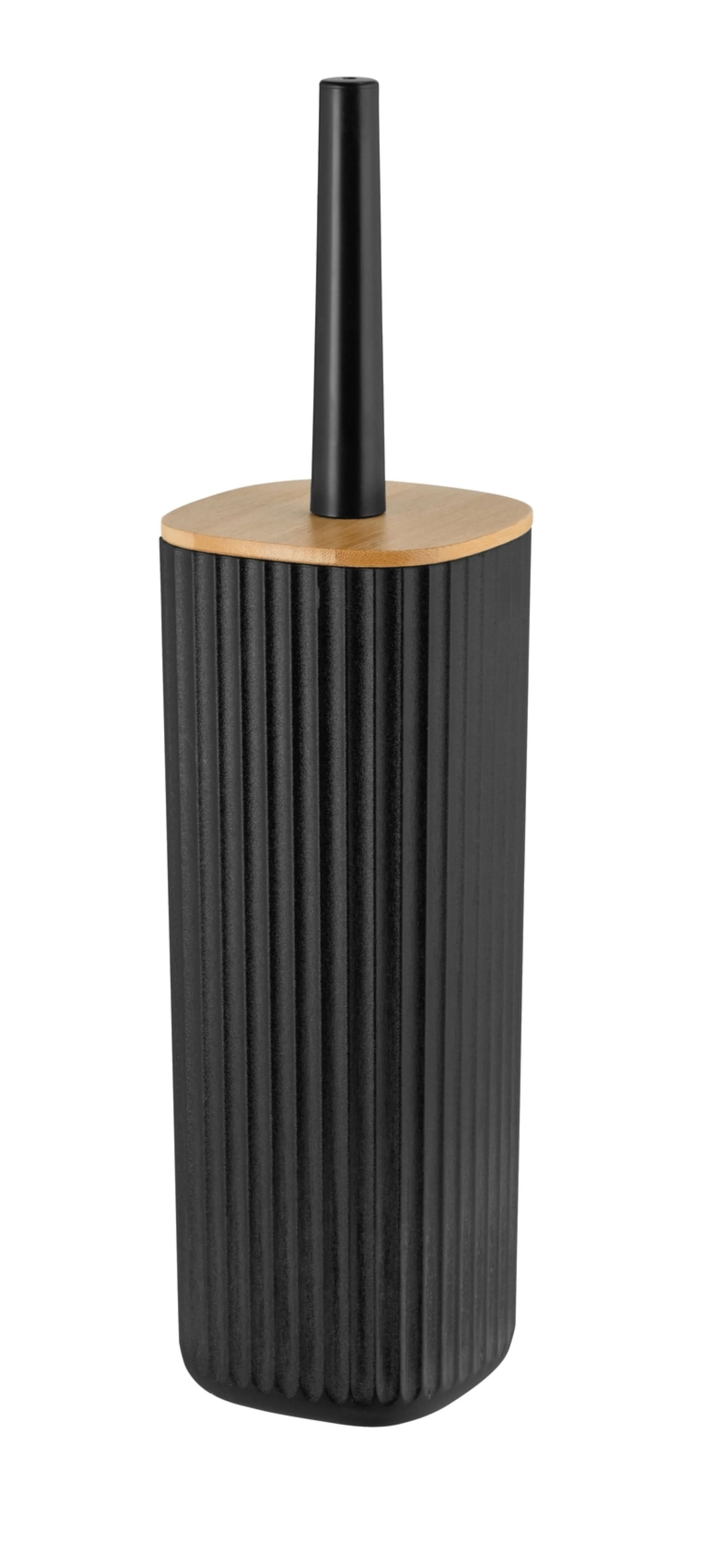 WENKO ROTELLO WC-Garnitur, Schwarz/Braun, mit Bambusdeckel