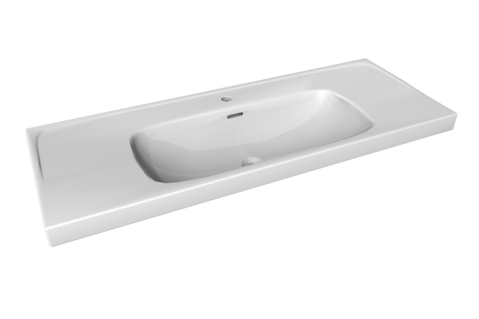 LANZET K1 Waschbecken Keramik 121 cm, Weiß