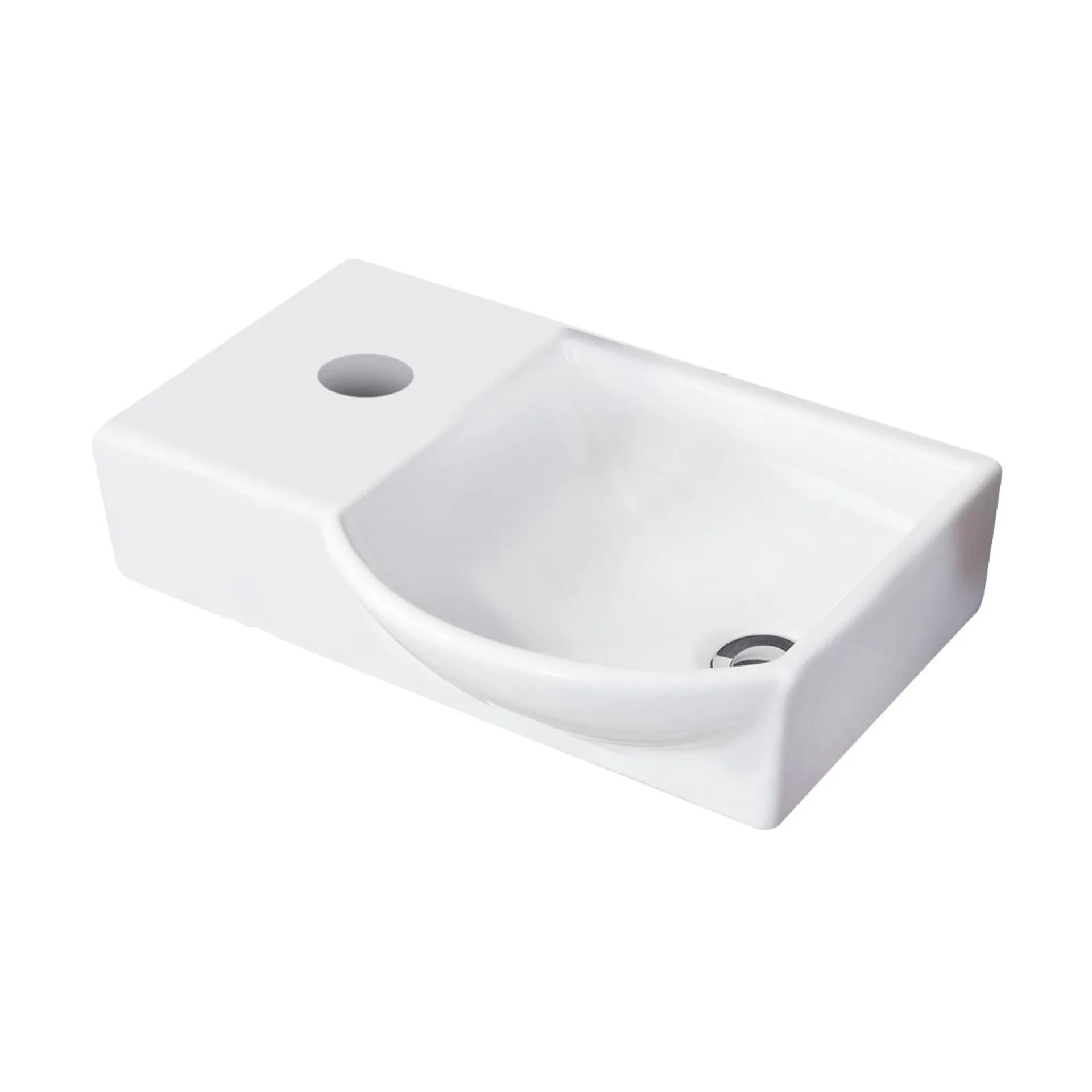 FACKELMANN SBC LUNA Gäste WC Waschtisch Set 45 cm breit, Anthrazit, Waschbecken Keramik Weiß, Türanschlag rechts