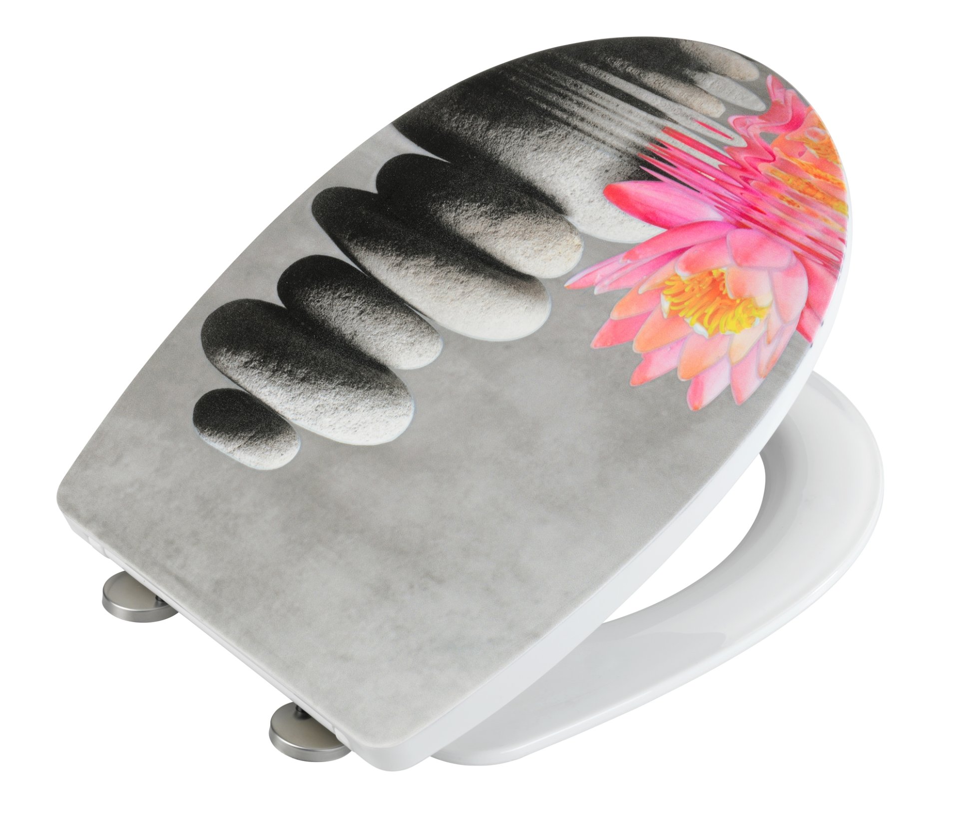 WENKO WATER LILY WC-Sitz, Grau, Thermoplast