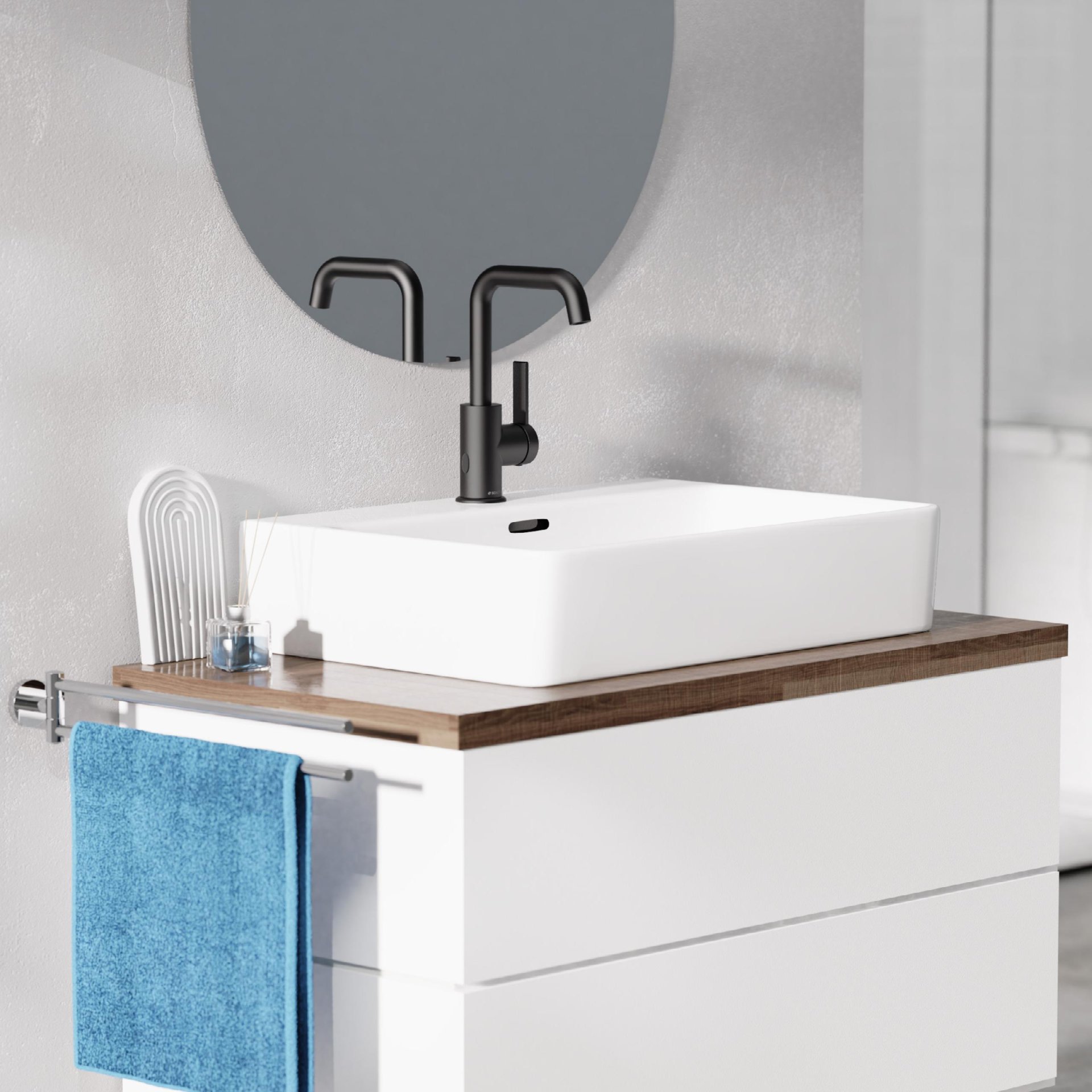 SCHÜTTE LOS ANGELES Waschtischarmatur, Schwarz matt, schwenkbar