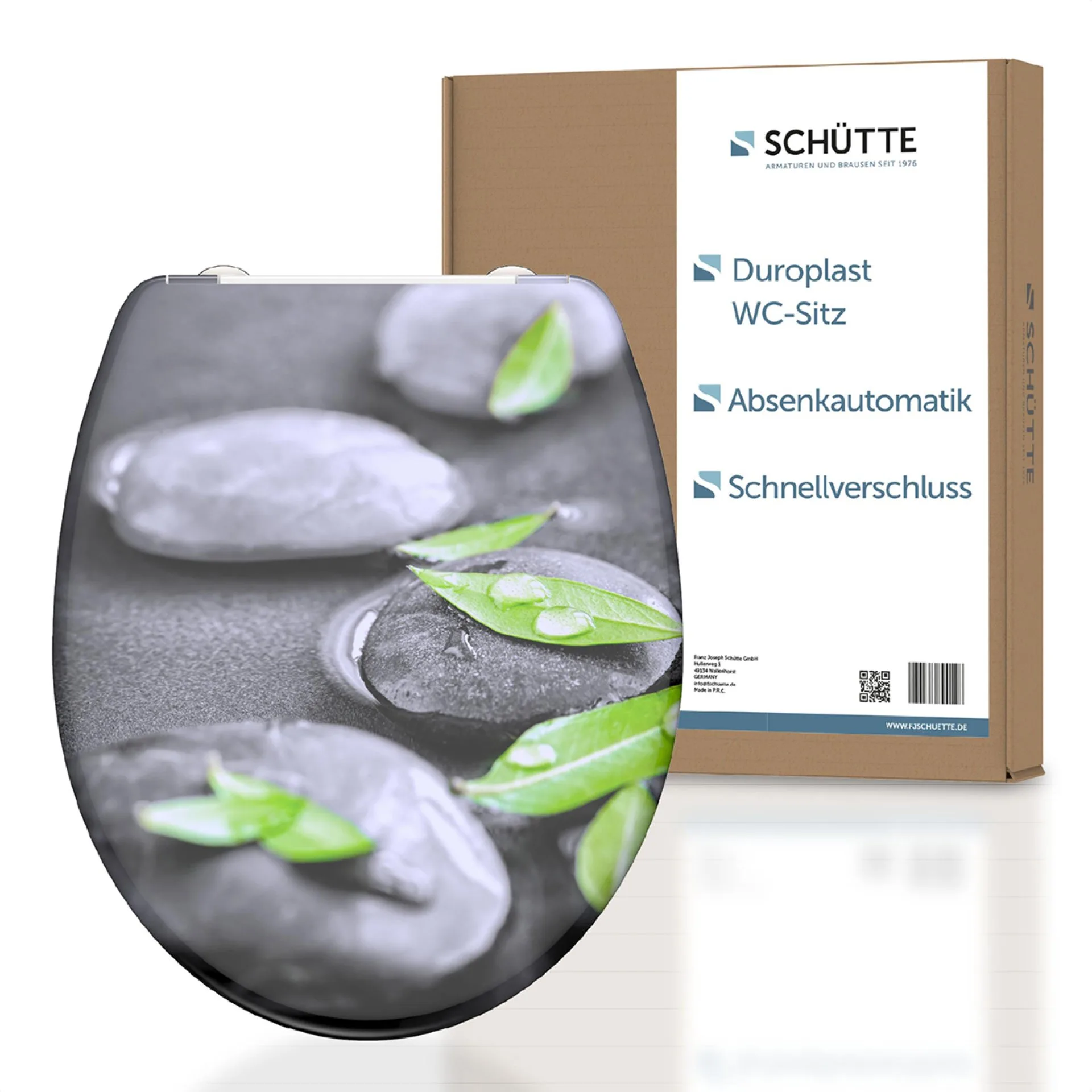 Schütte STONE WC-Sitz, mit Absenkautomatik und Schnellverschluss, Duroplast
