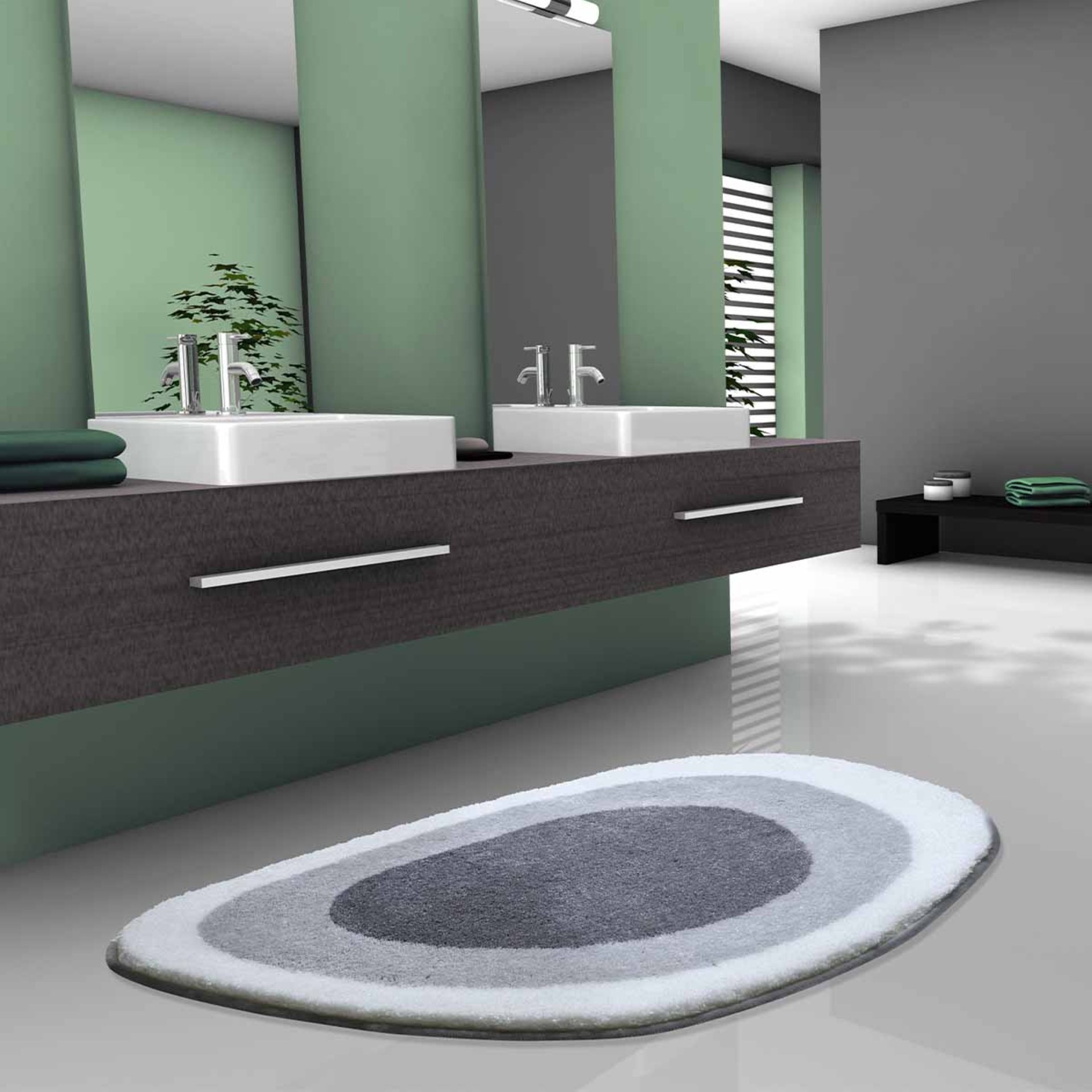 GRUND LAKE Badematte 60 x 90 cm, Grau