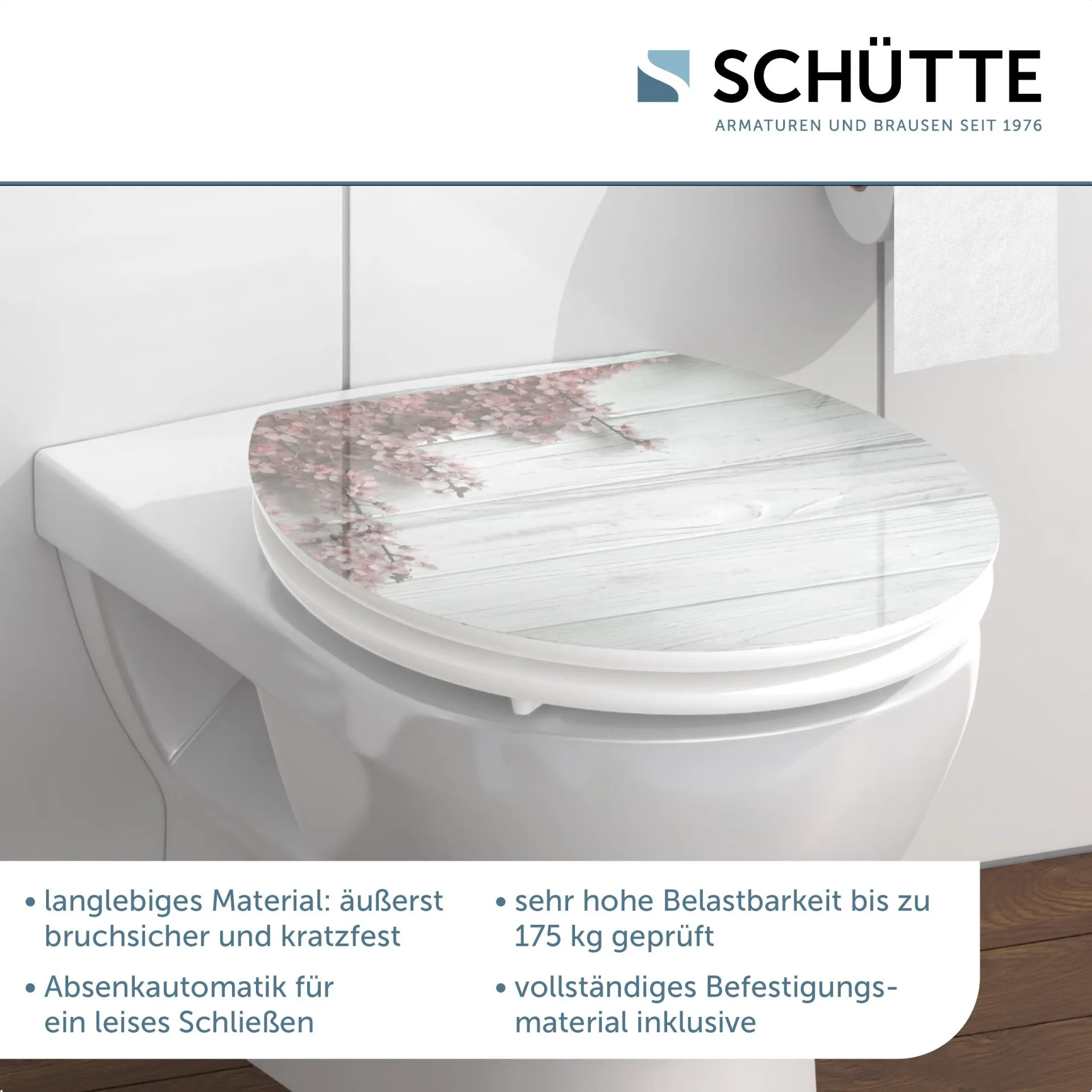 SCHÜTTE FLOWERS AND WOOD WC-Sitz, MDF HG, mit Absenkautomatik