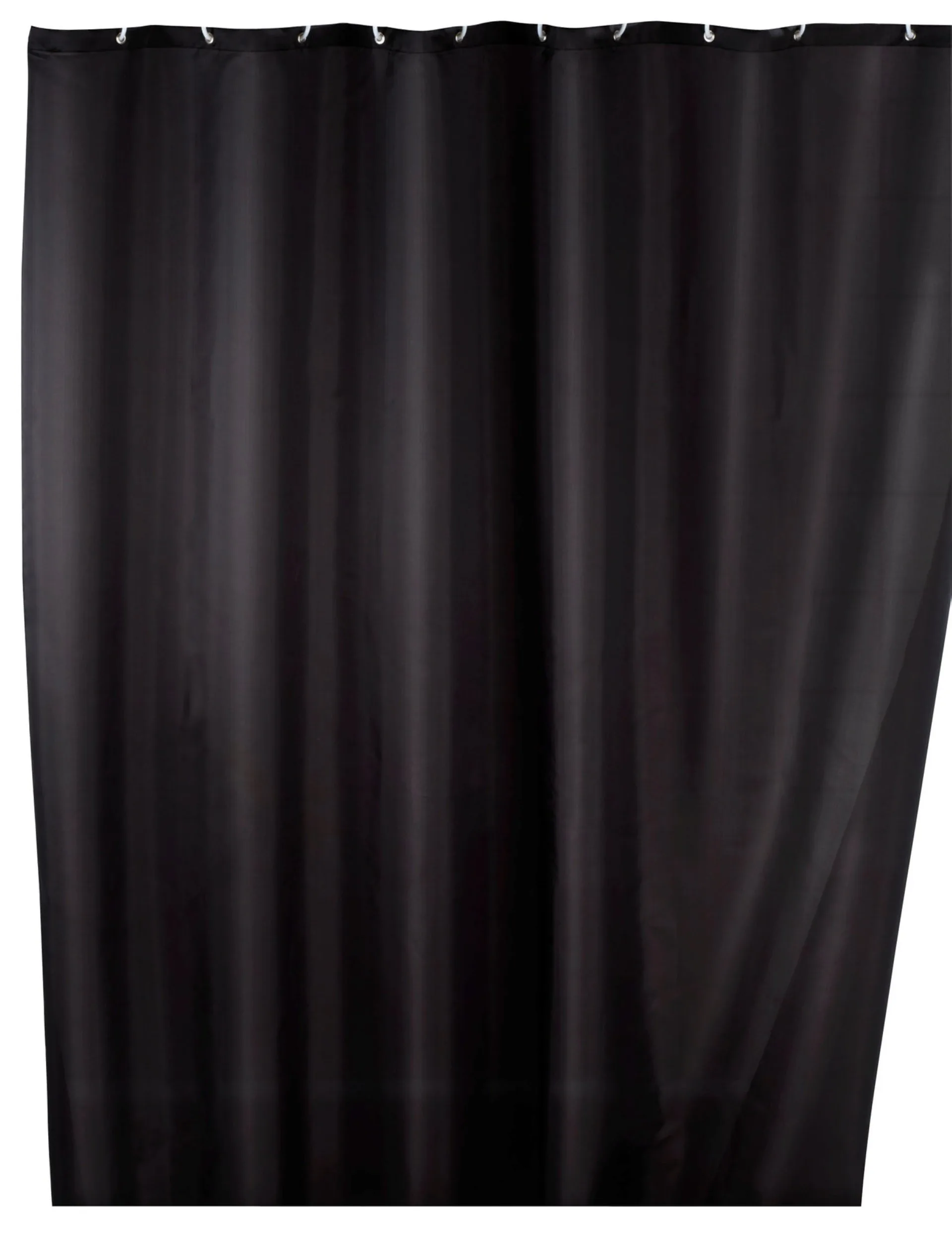 WENKO UNI Duschvorhang 180 x 200 cm, Schwarz, waschbar