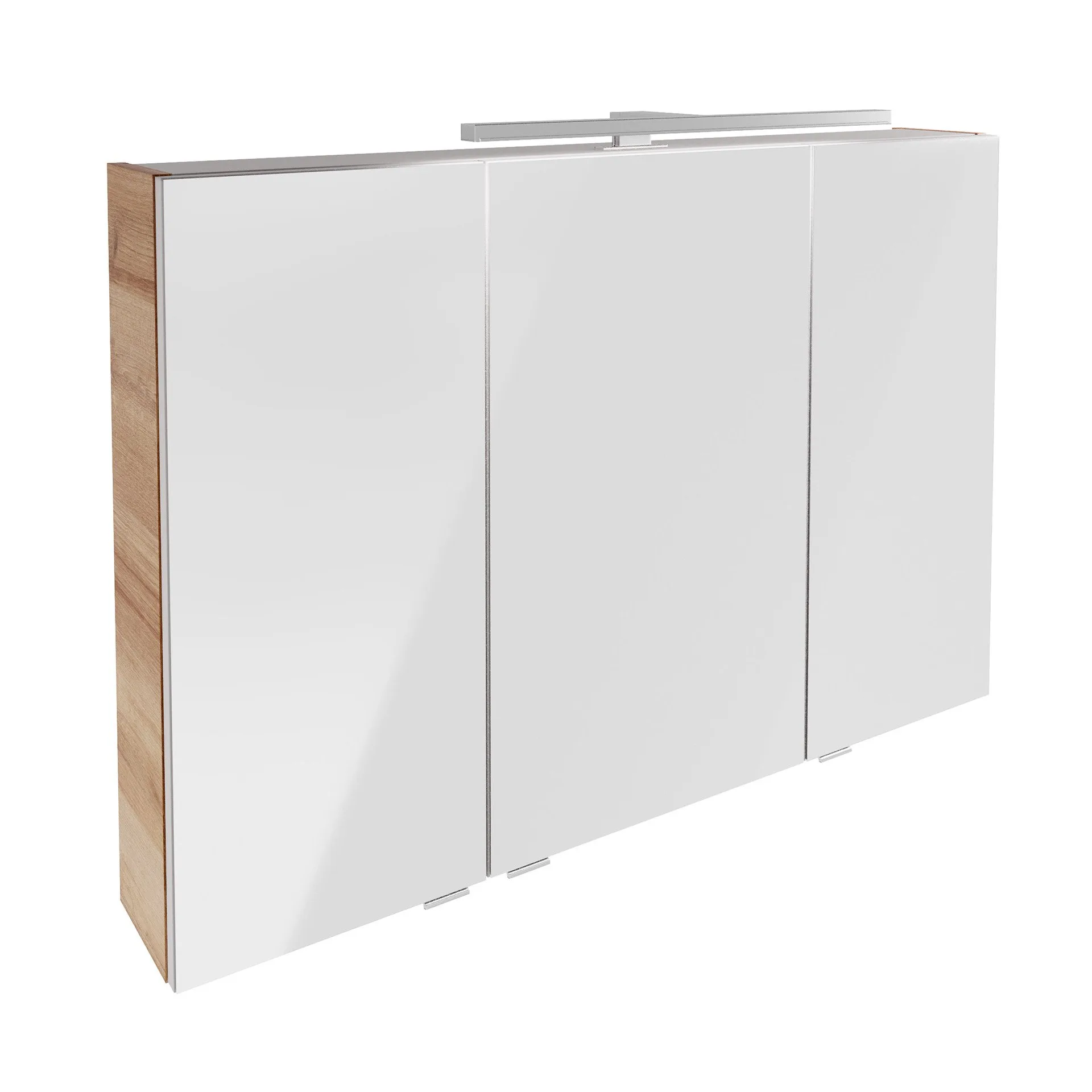 FACKELMANN B.BRILLANT LED Spiegelschrank, 100 cm breit, Braun hell