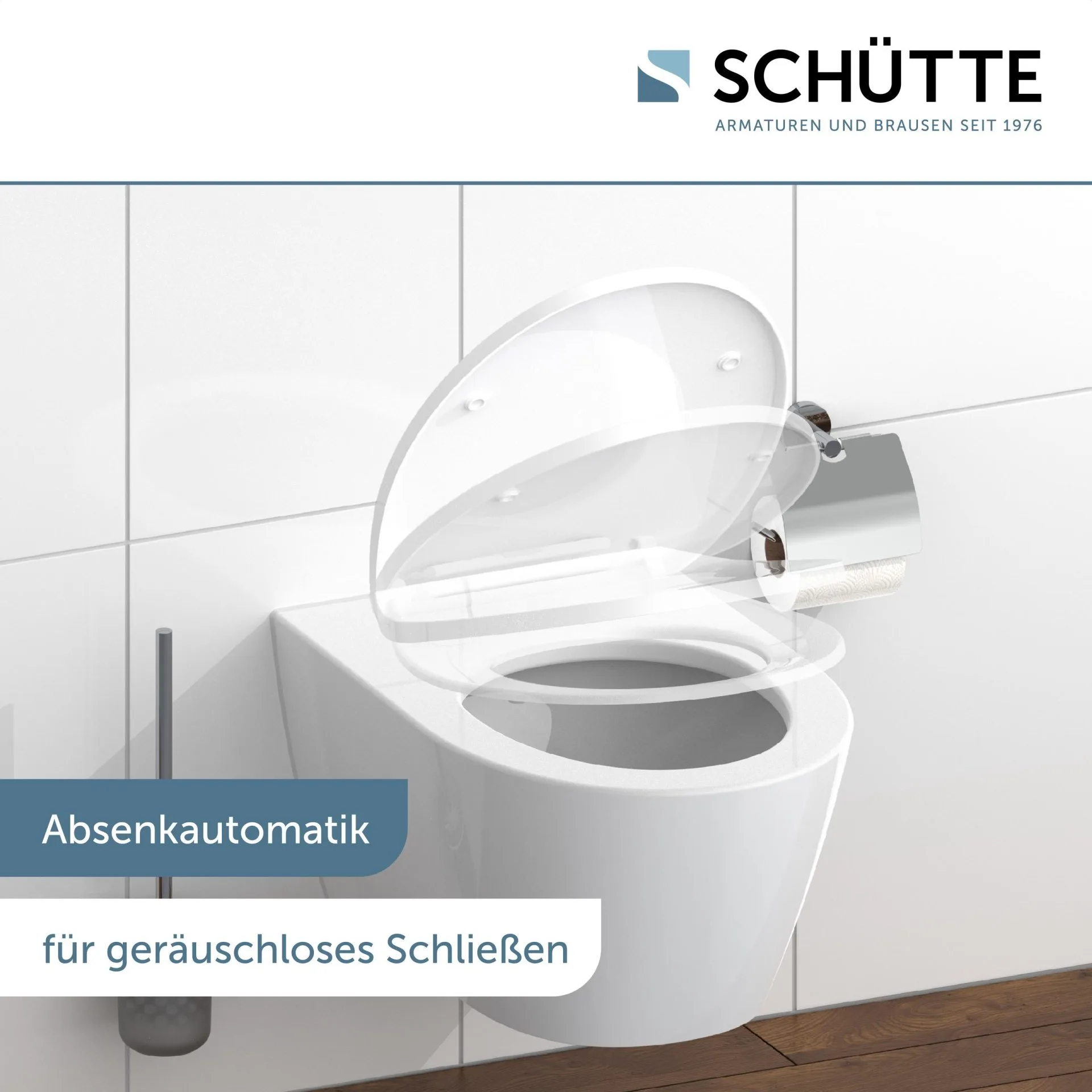 SCHÜTTE LED WC-Sitz, Weiß, Kunststoff, mit Absenkautomatik und Schnellverschluss