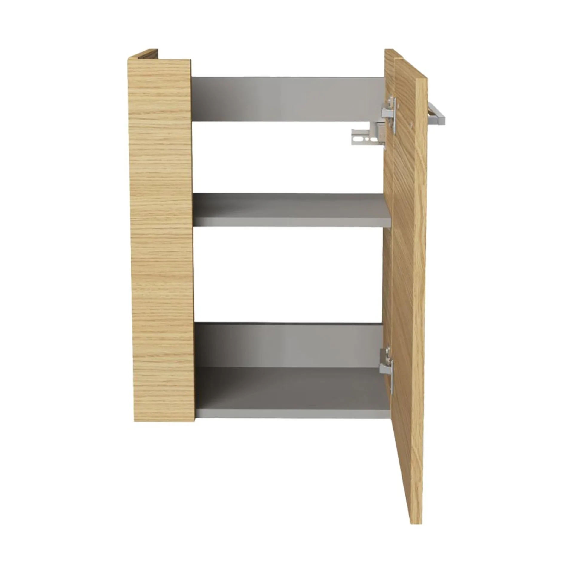 FACKELMANN SBC B.STYLE Waschbeckenunterschrank Gäste WC 45 cm breit, Braun, Türanschlag rechts