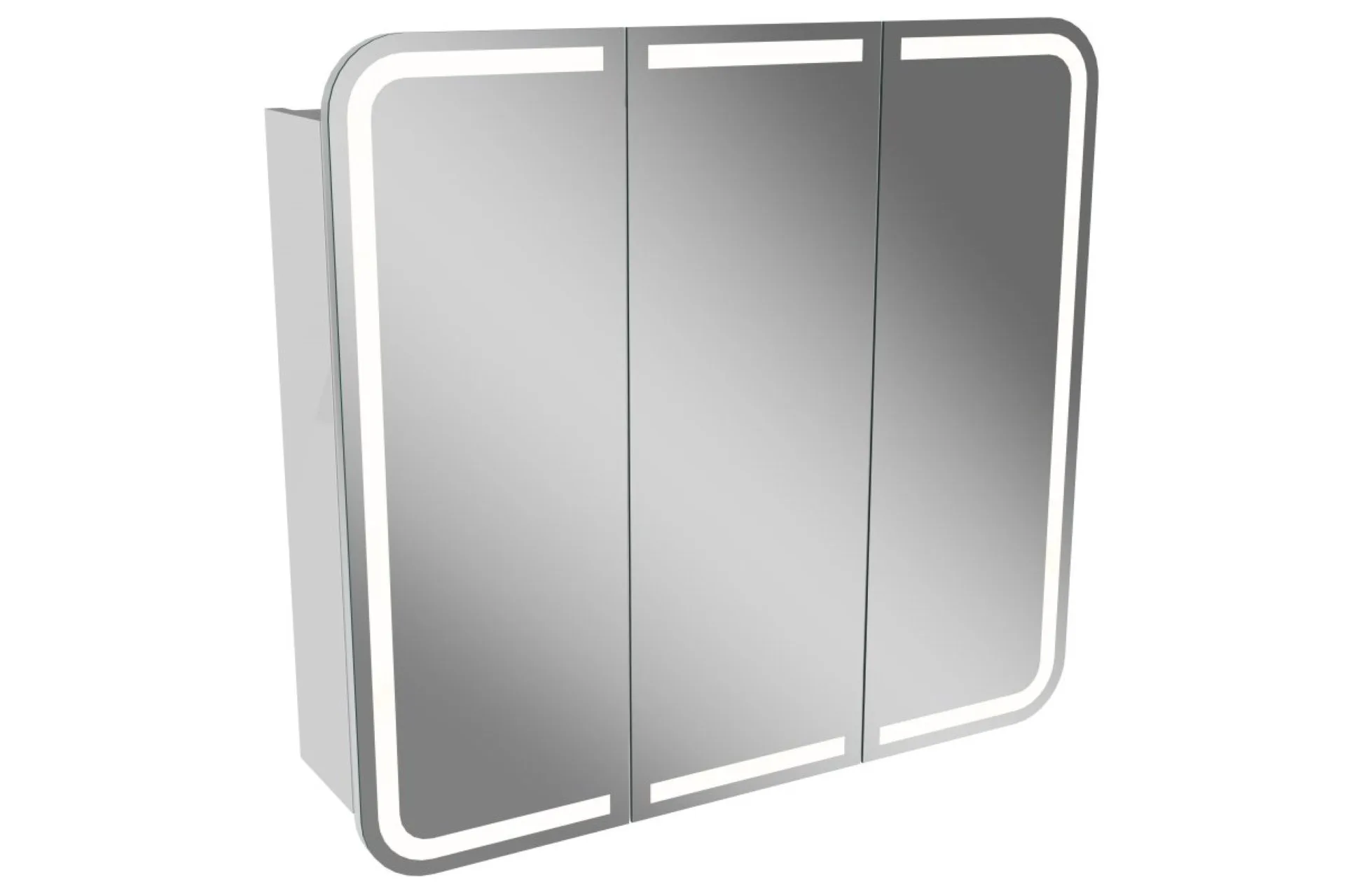 Lanzet M9 Spiegelschrank 80 cm mit umlaufender LED-Beleuchtung, Weiß