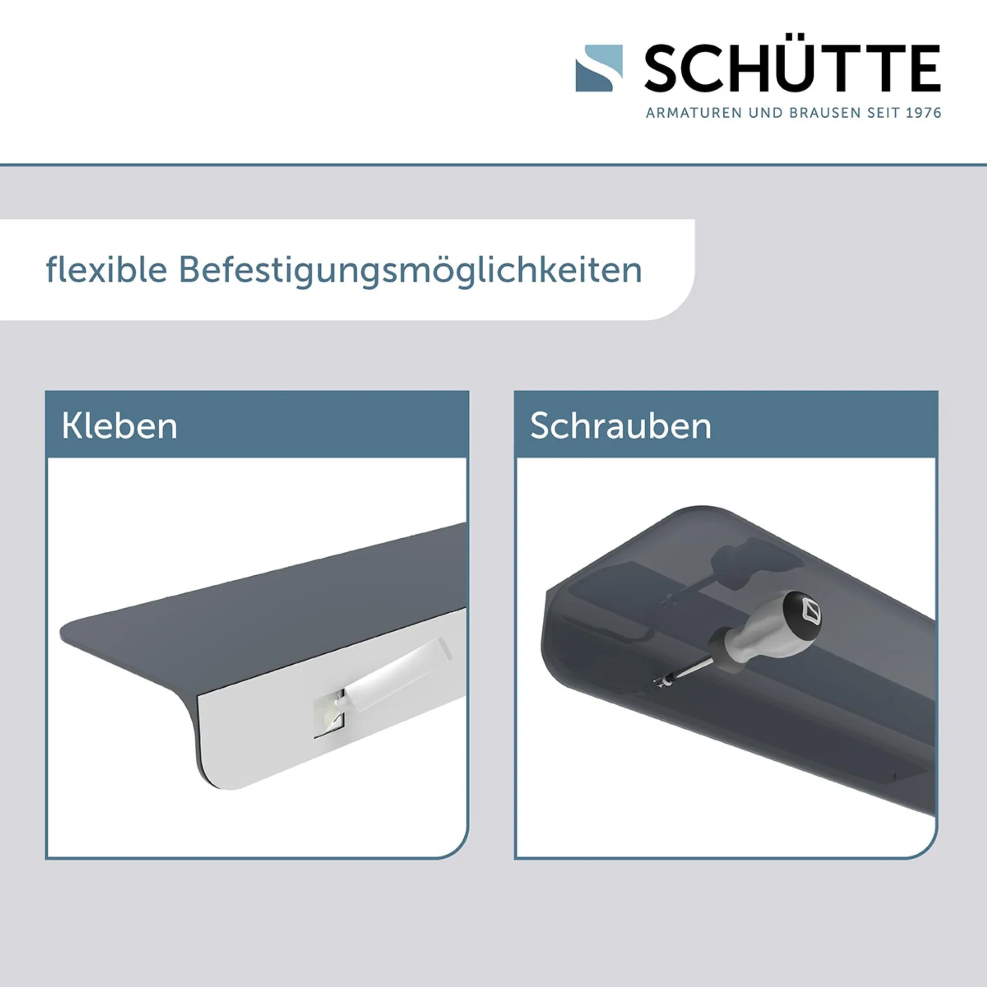 Schütte Duschablage, Anthrazit, zum Kleben