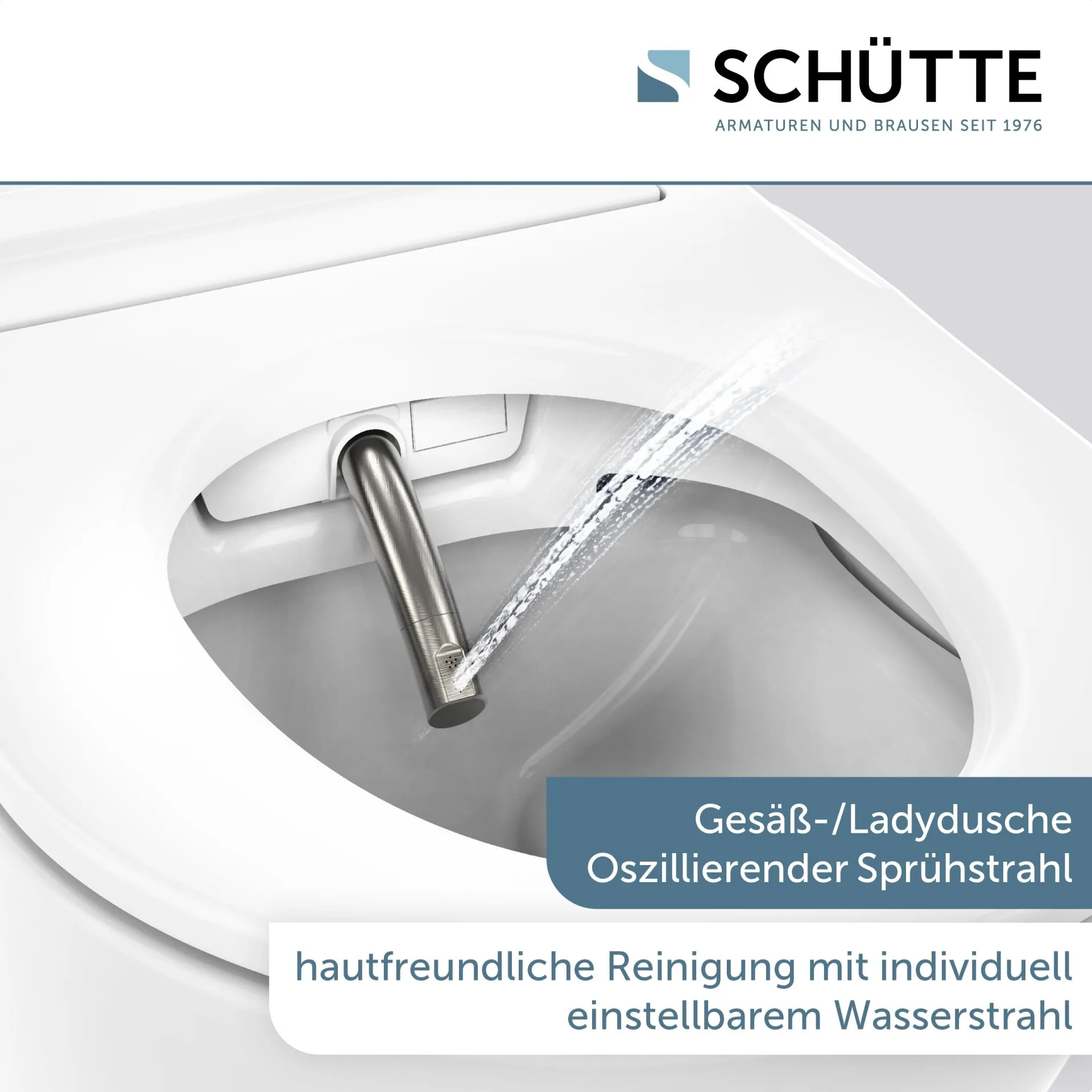 Schütte CESARI PREMIUM Dusch WC, Weiß, spülrandlos, Slim