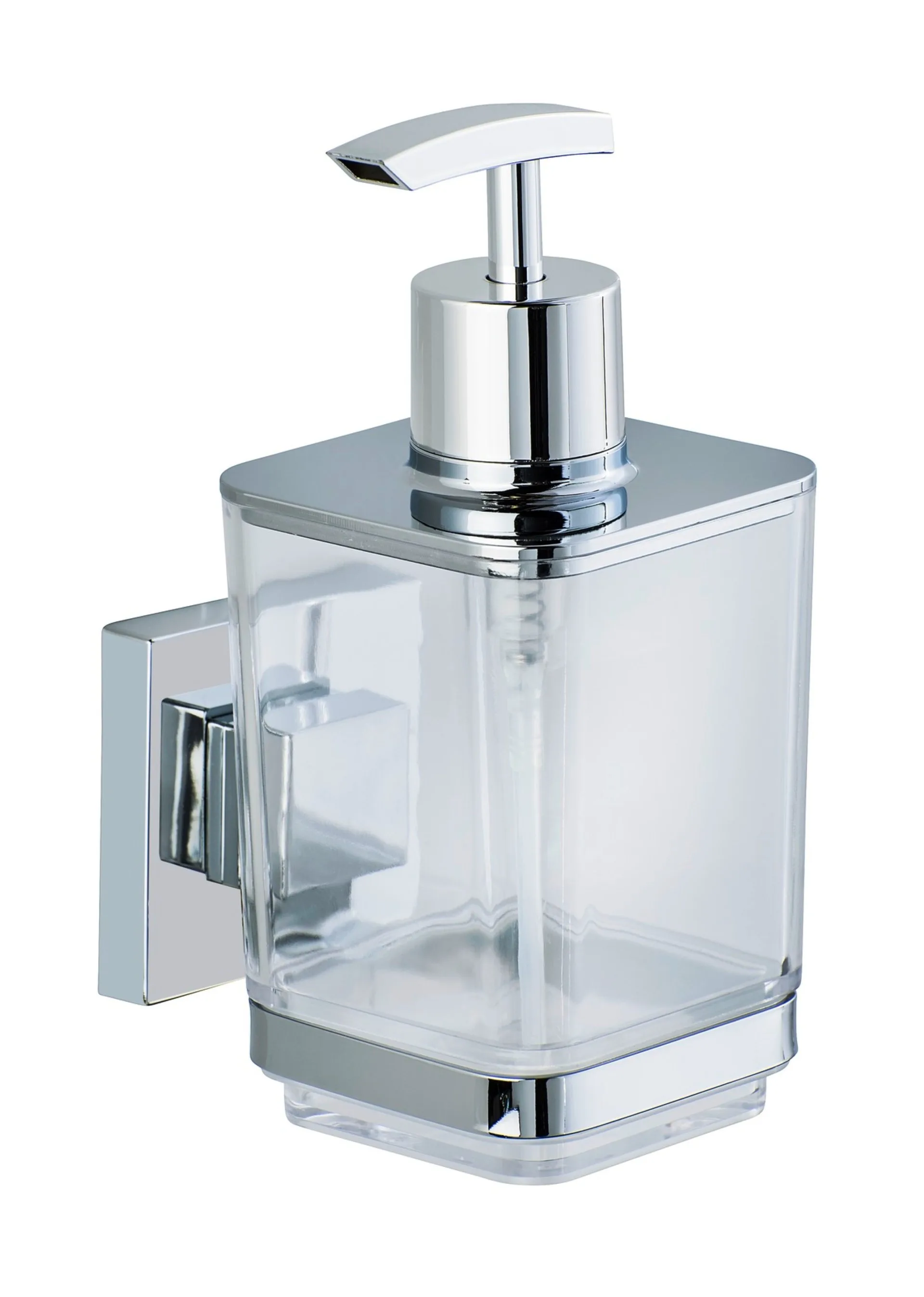 WENKO QUADRO Seifenspender, Edelstahl, Befestigen ohne bohren, Vacuum-Loc®