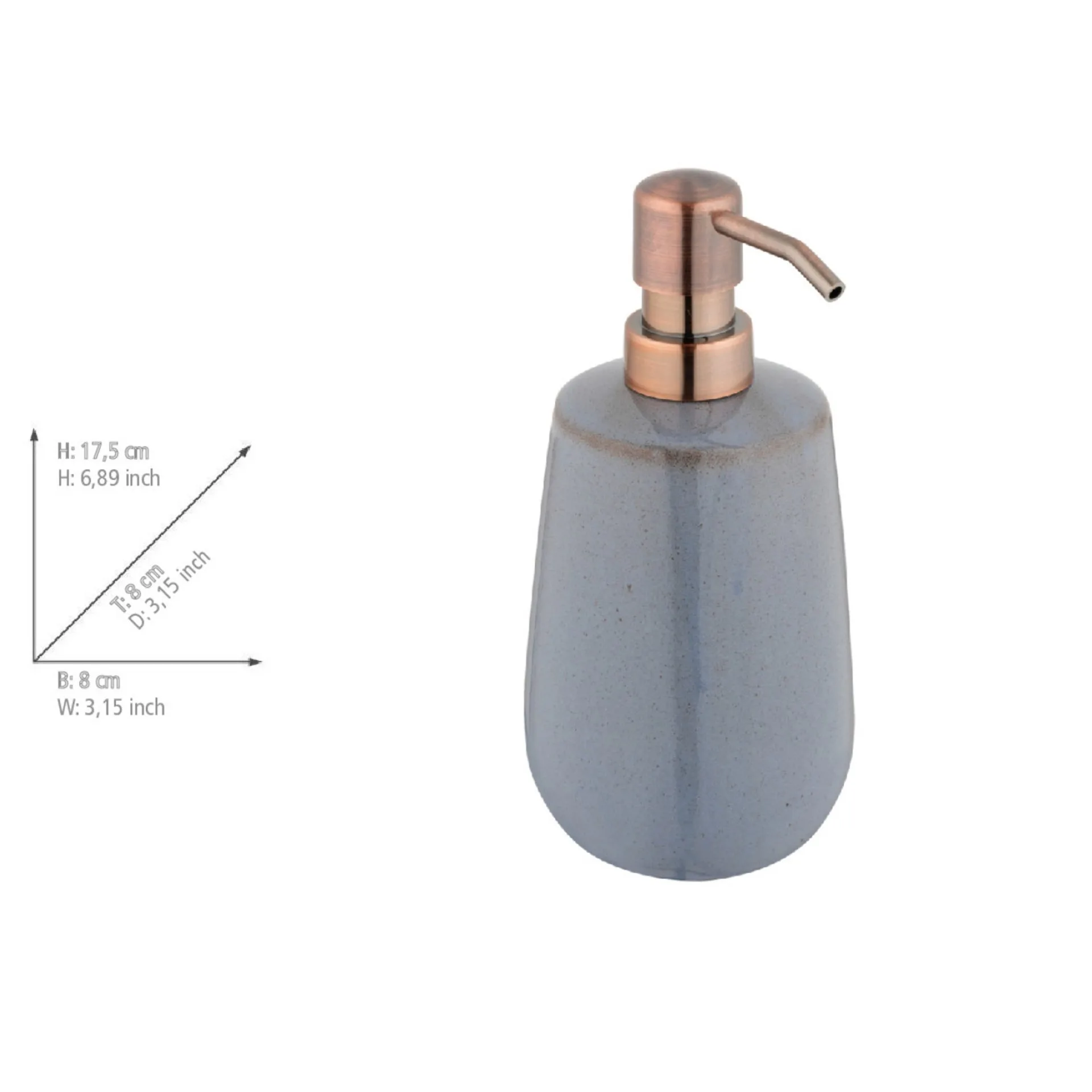 WENKO SIRMIONE Accessoire Set, Blau, Zahnputzbecher, Seifenspender, Keramik