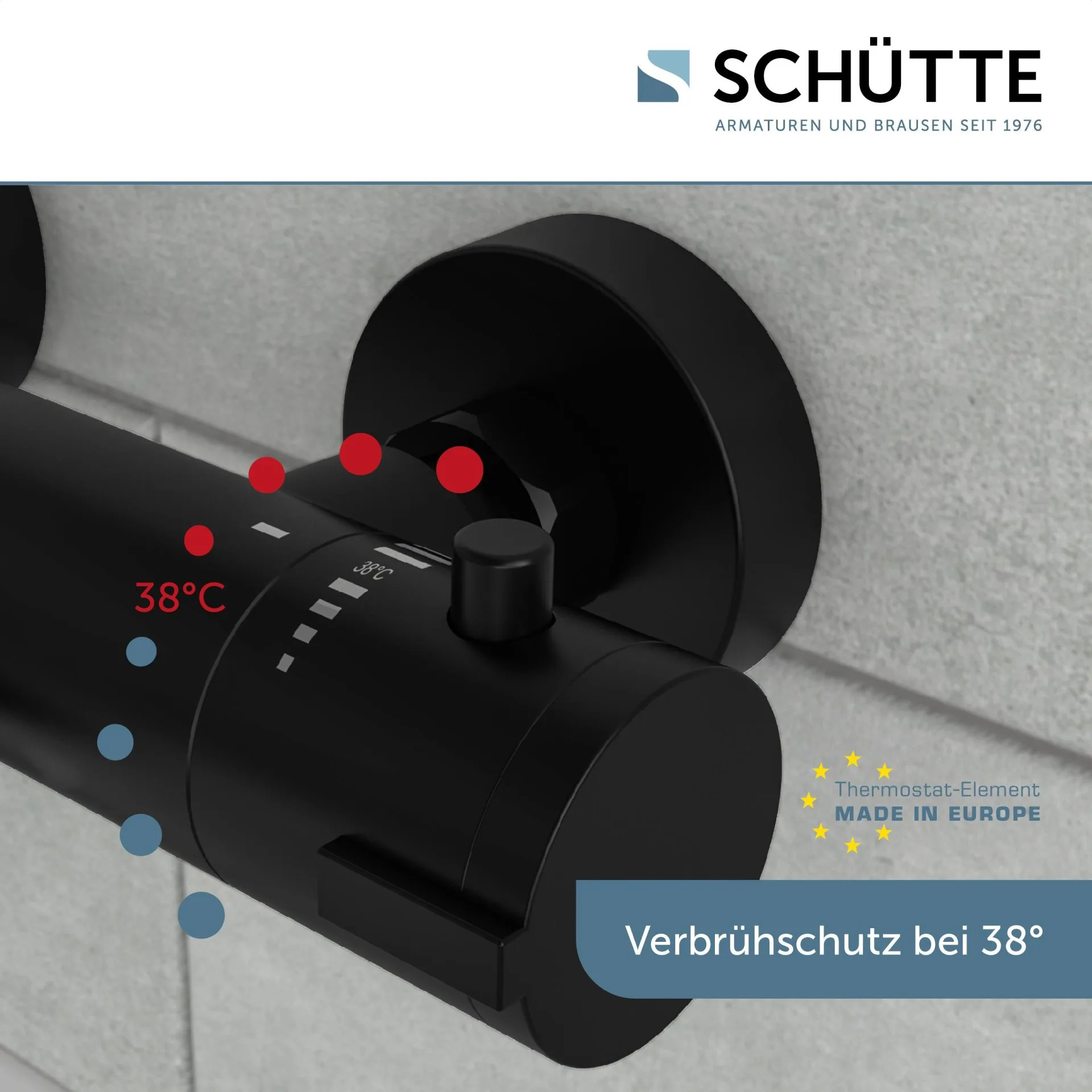 SCHÜTTE LONDON Badewannenthermostat, Schwarz matt