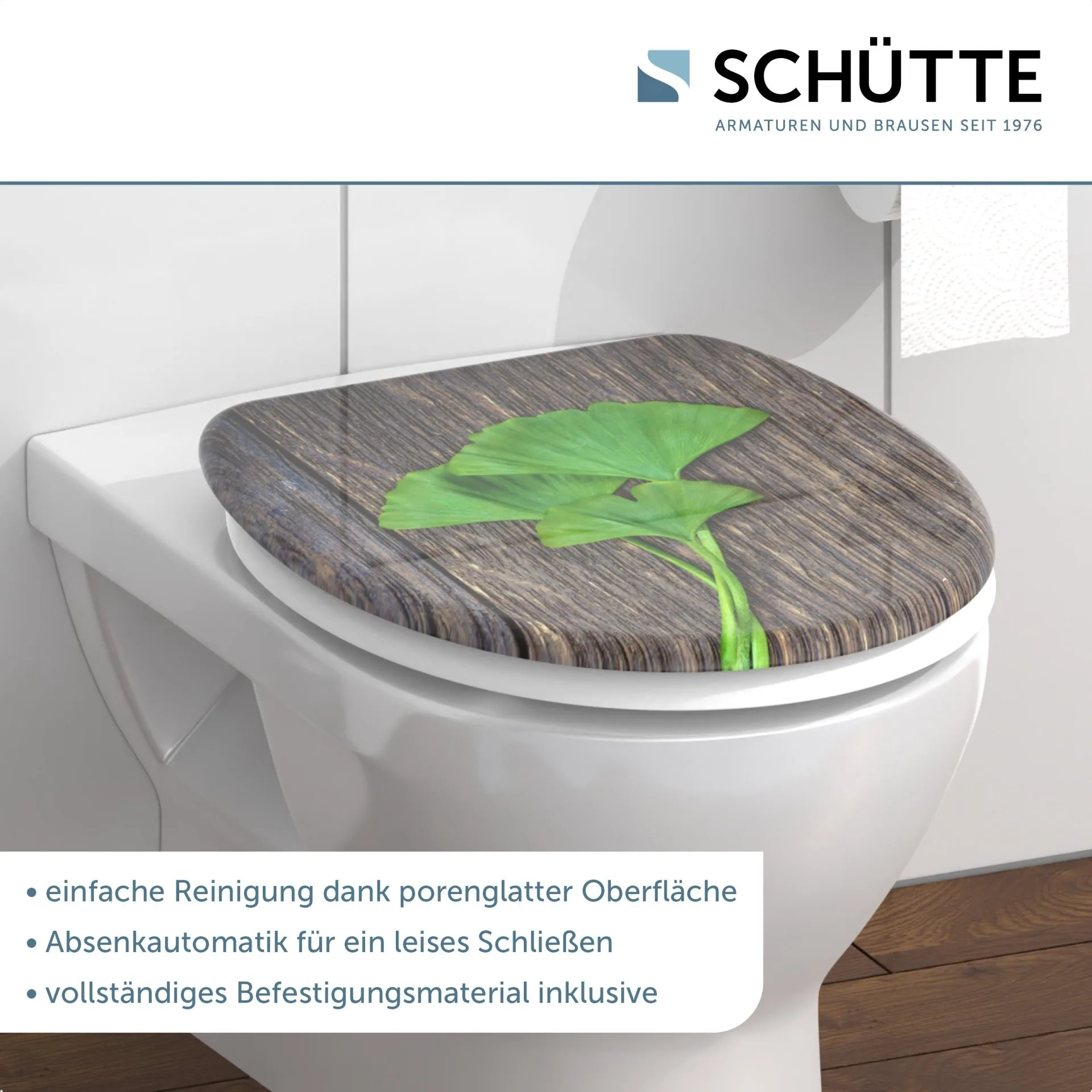 SCHÜTTE GINGO UND WOOD WC-Sitz, Kunststoff, mit Absenkautomatik