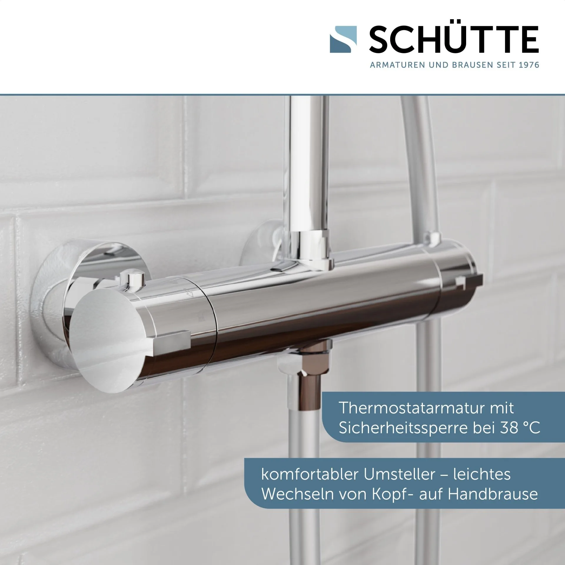 SCHÜTTE MADURA FRESH Überkopf-Brauseset, Chrom, mit Thermostat