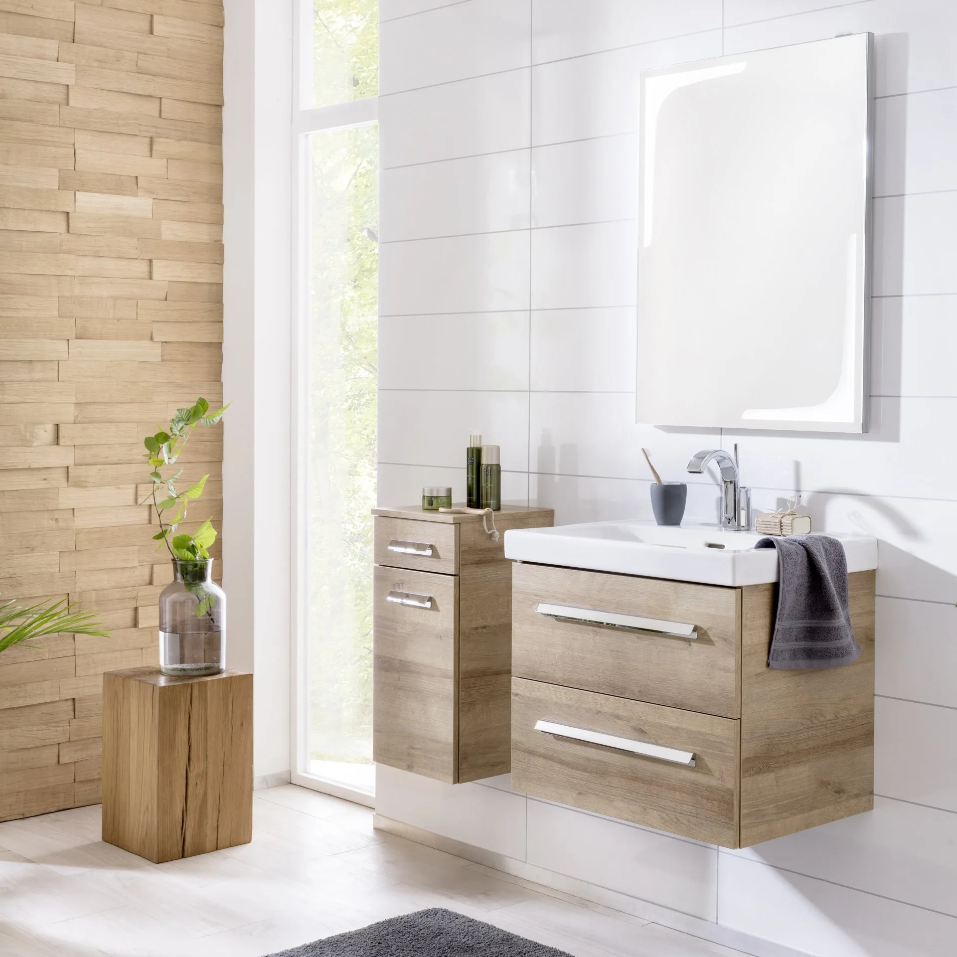 LANZET K1 Waschbecken Keramik 61 cm, Weiß