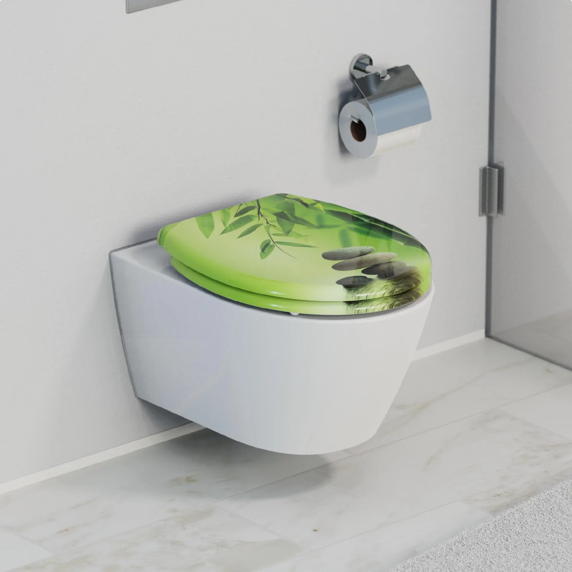 SCHÜTTE GREEN GARDEN WC-Sitz, Kunststoff, mit Absenkautomatik und Schnellverschluss