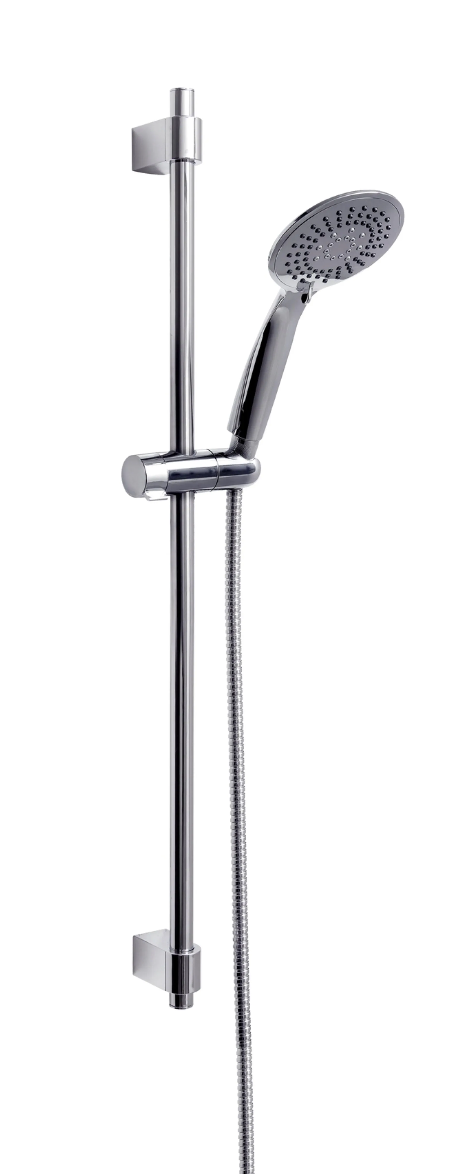 WENKO YOUNG Stangenbrause Set 66 cm, Chrom, 5 verschiedene Wasserstrahlarten
