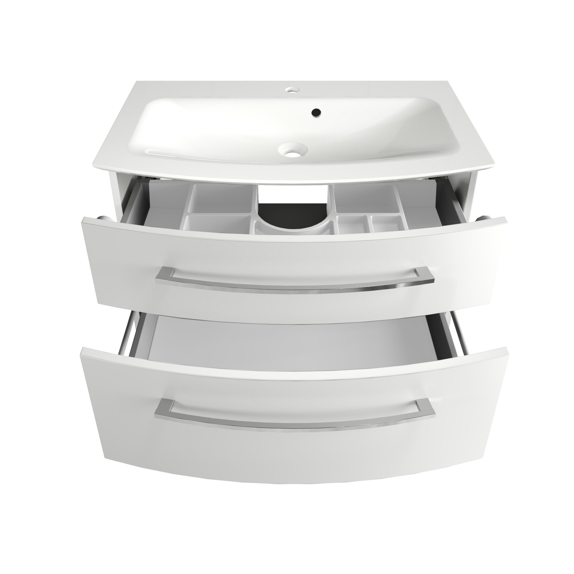 Fackelmann B.STYLE Badmöbel Set 5-teilig, 83 cm, Weiß + Spiegel + 2 Badschränke