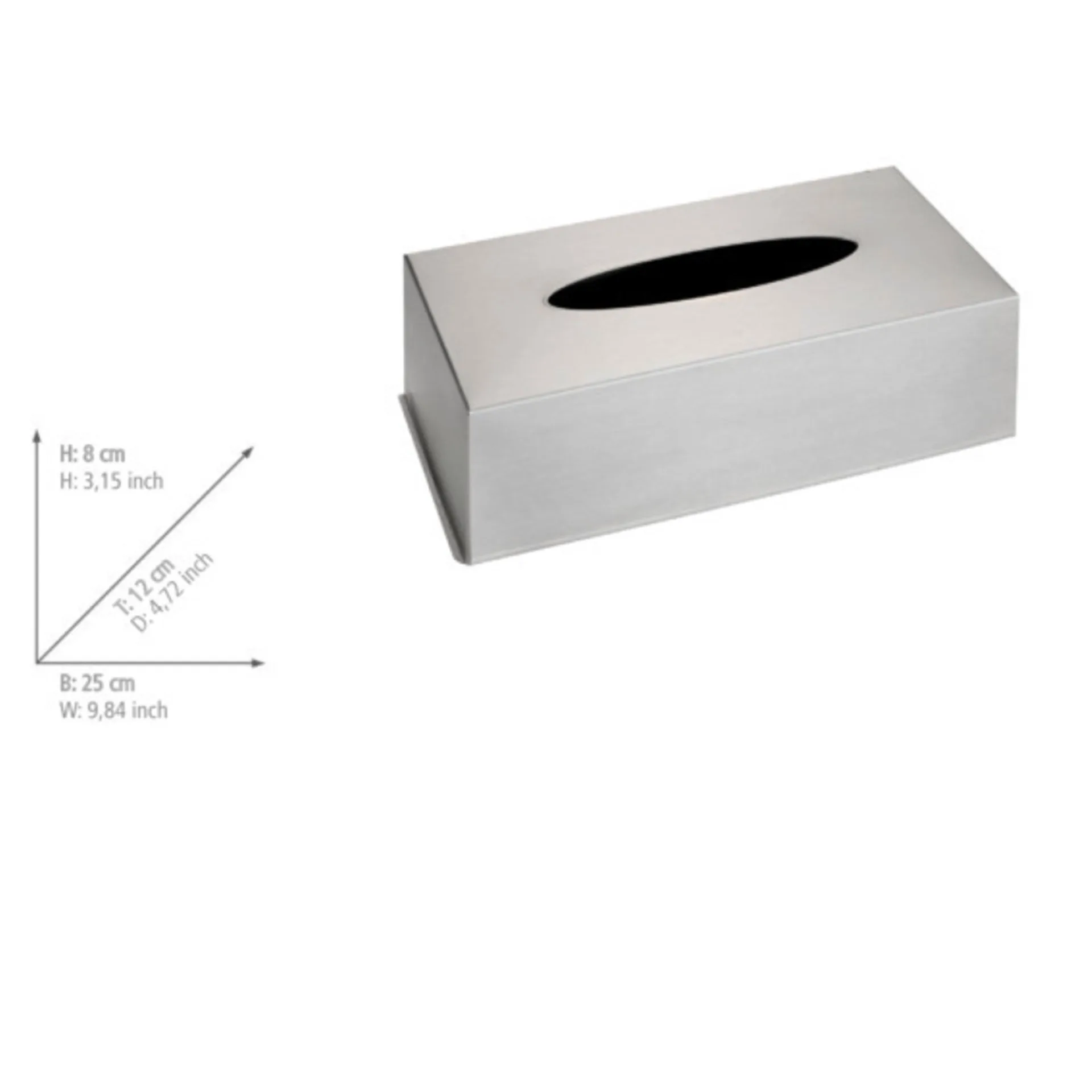 WENKO Kosmetiktücherbox, Silber, Edelstahl rostfrei