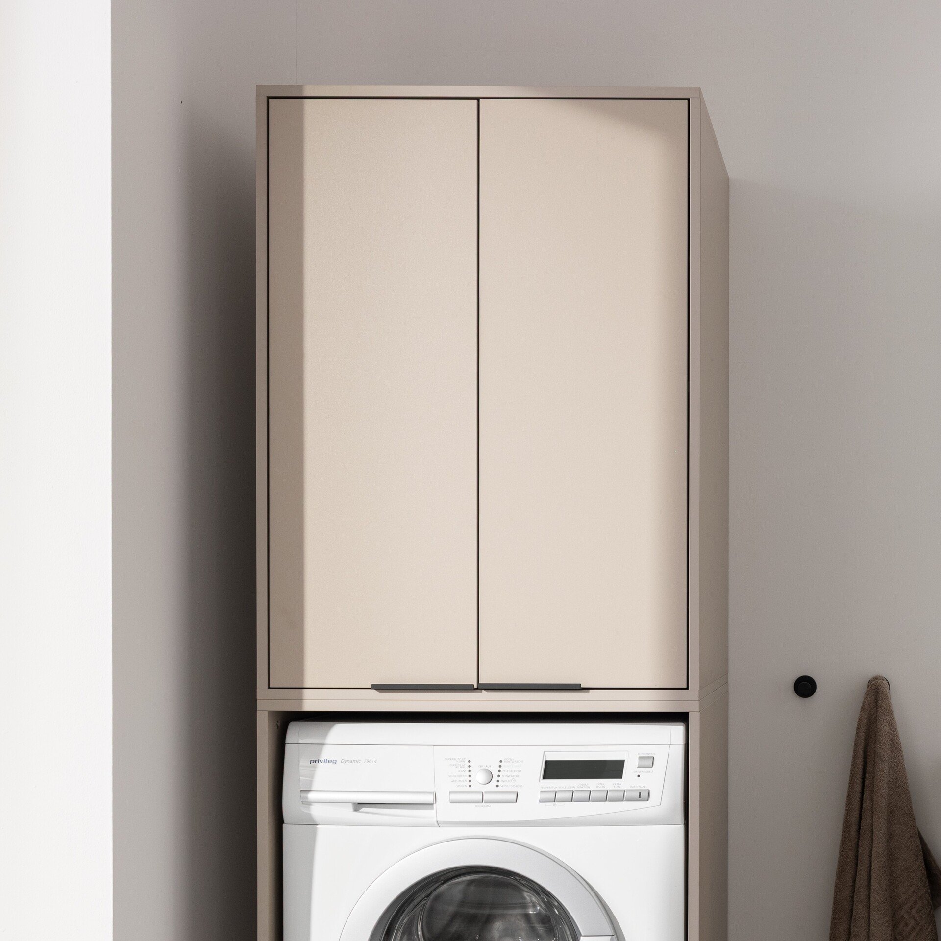 FACKELMANN Waschmaschinen Aufsatzschrank 65 cm breit, Grau