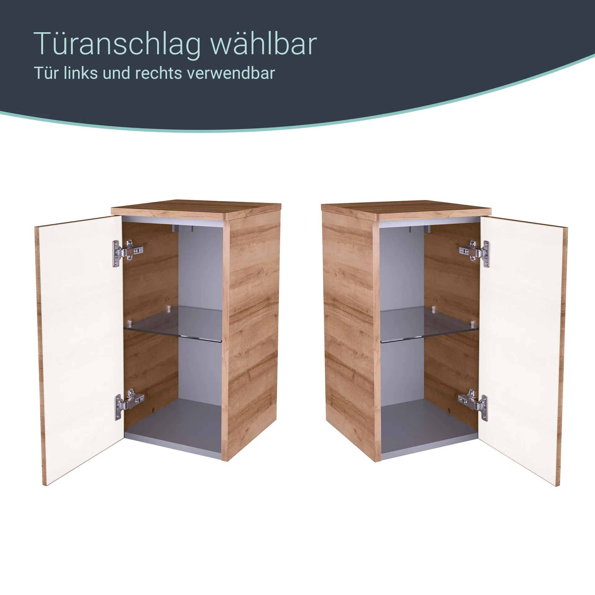 FACKELMANN MILANO Unterschrank 30 cm breit, Braun hell