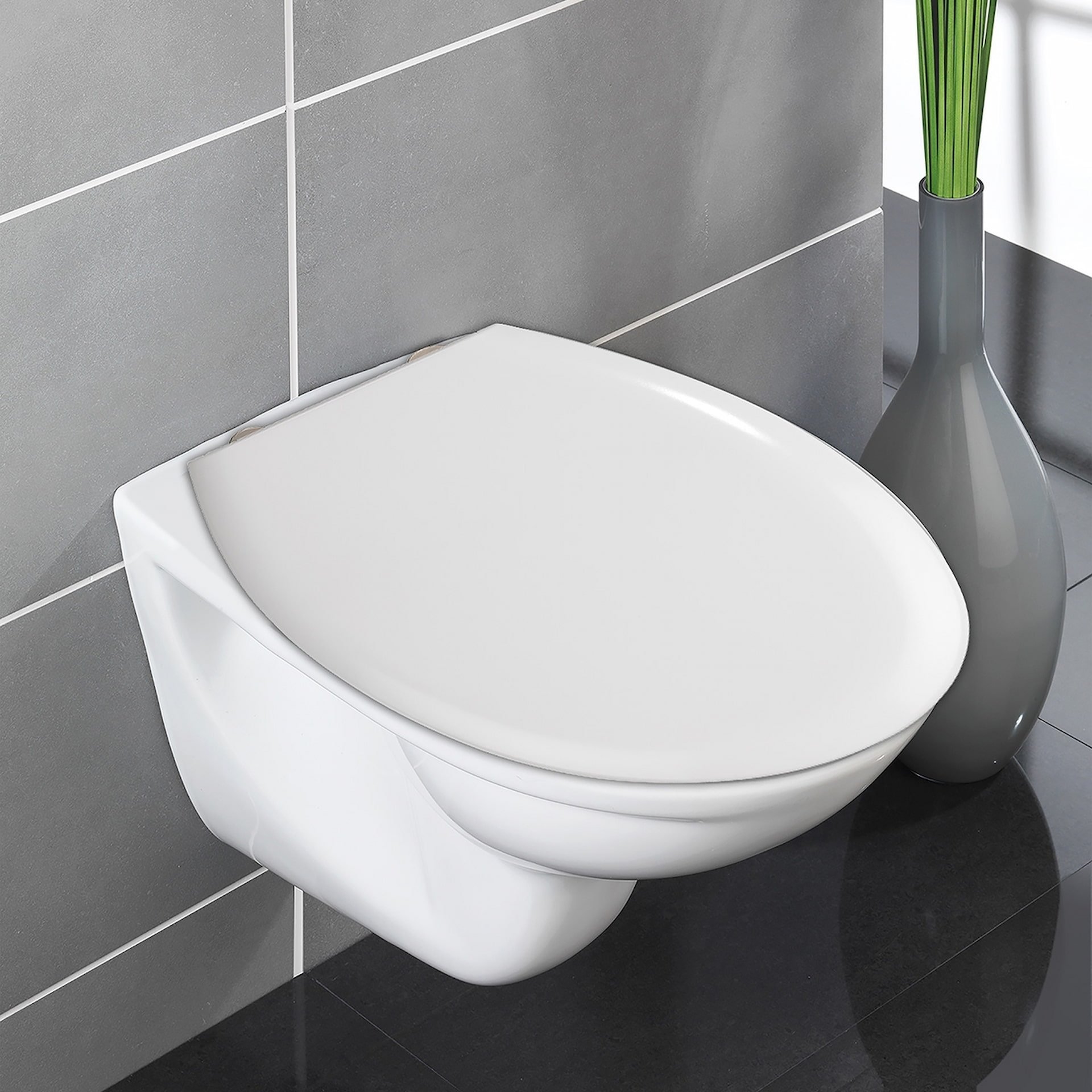 WENKO GUBBIO WC-Sitz , Weiß, Duroplast, mit Absenkautomatik