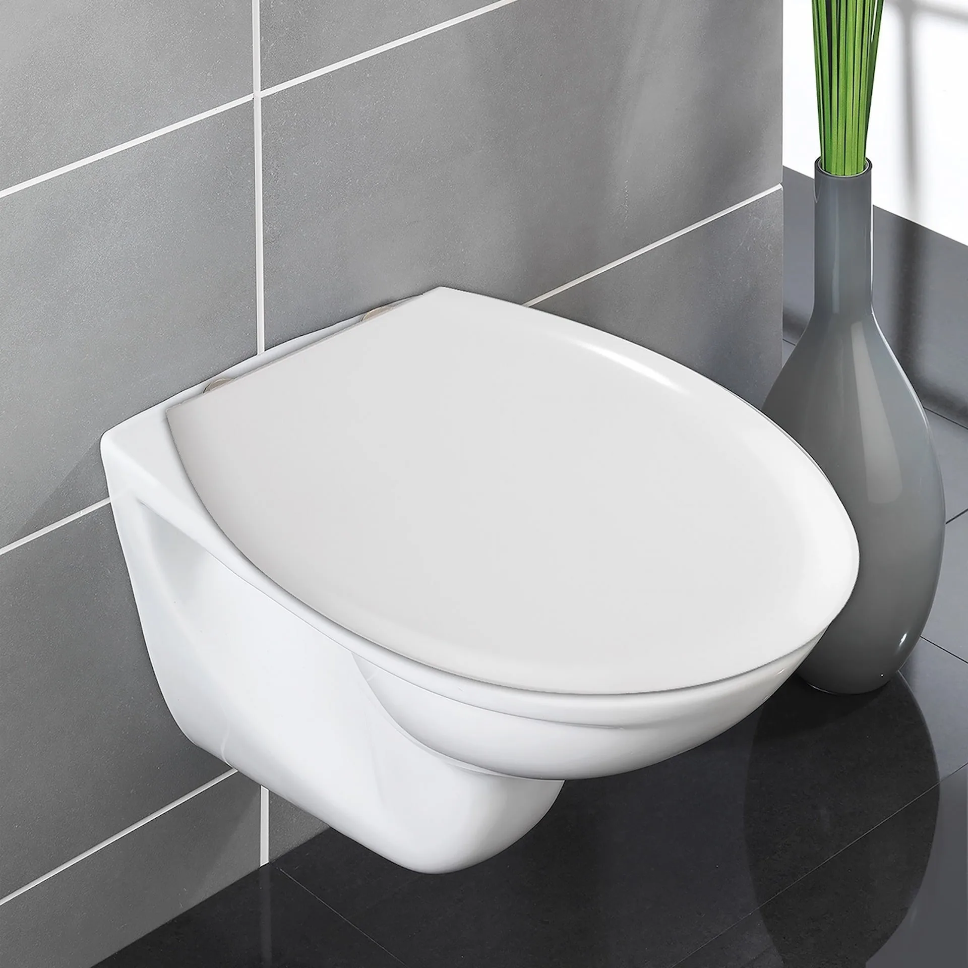 WENKO GUBBIO WC-Sitz , Weiß, Duroplast, mit Absenkautomatik