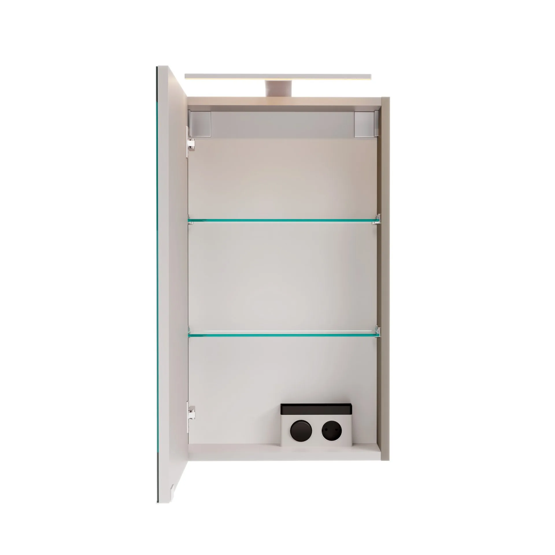 FACKELMANN SBC B.PARIS Gäste WC Waschtisch Set mit Spiegelschrank 45 cm breit, Grau, Türanschlag links