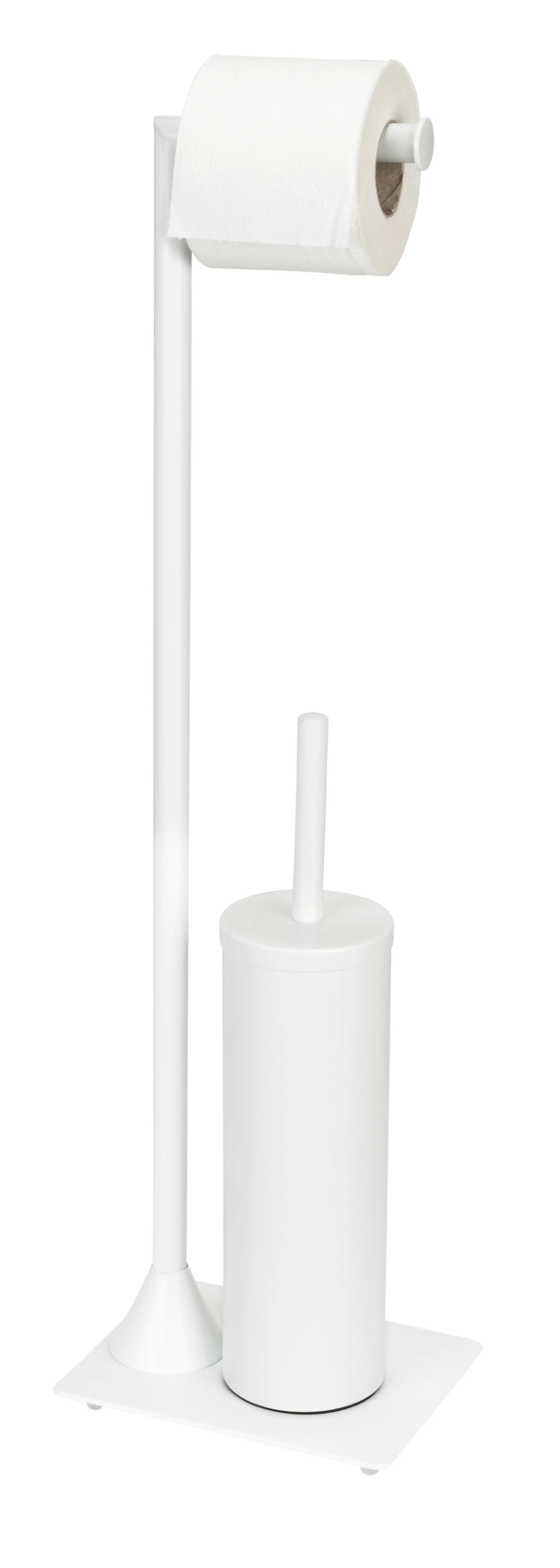 WENKO HELLA WC-Garnitur, Weiß matt, mit Toilettenpapierhalter und Bevorrater, stehend