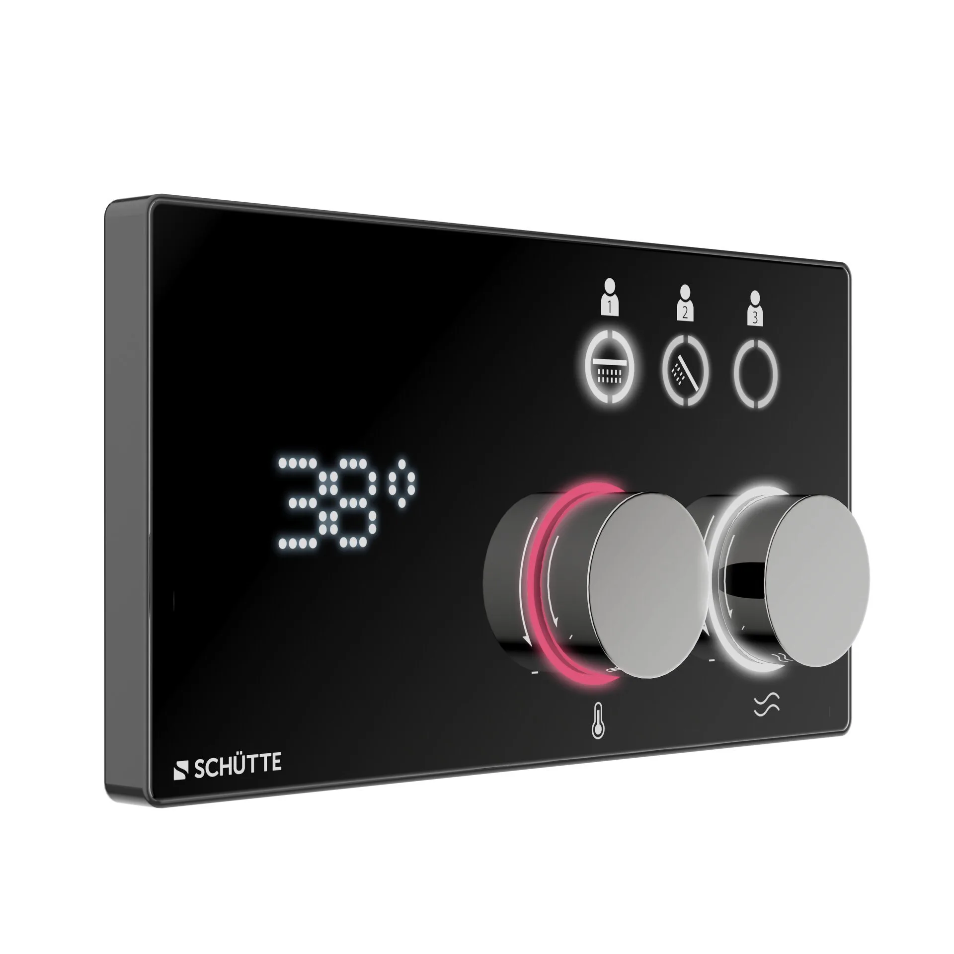 SCHÜTTE AQUADOT Digitales Duschsystem 21,5 cm breit, Schwarz matt/Chrom, Smart Control