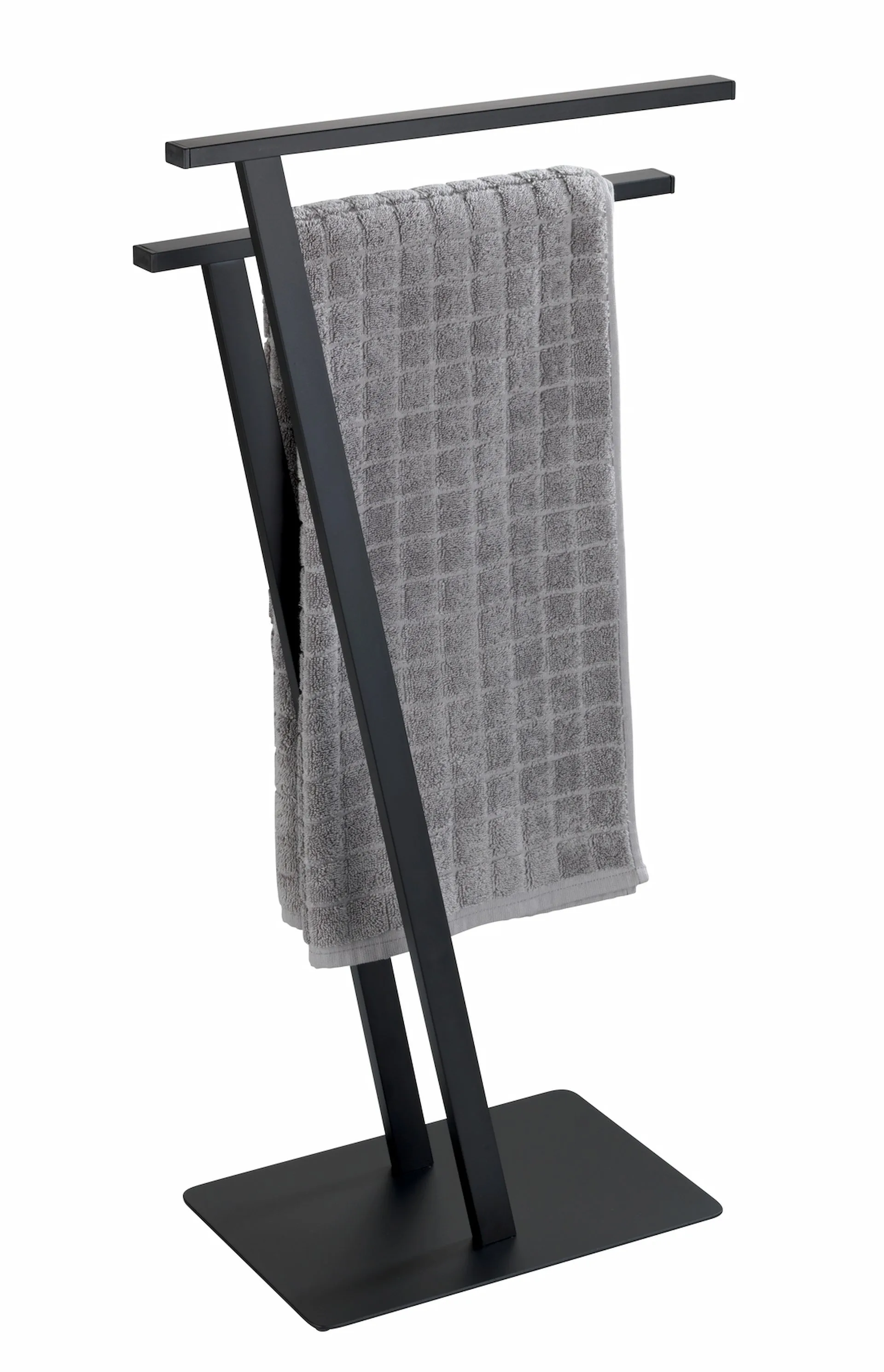 WENKO LIRIO Handtuchhalter, Schwarz matt, stehend