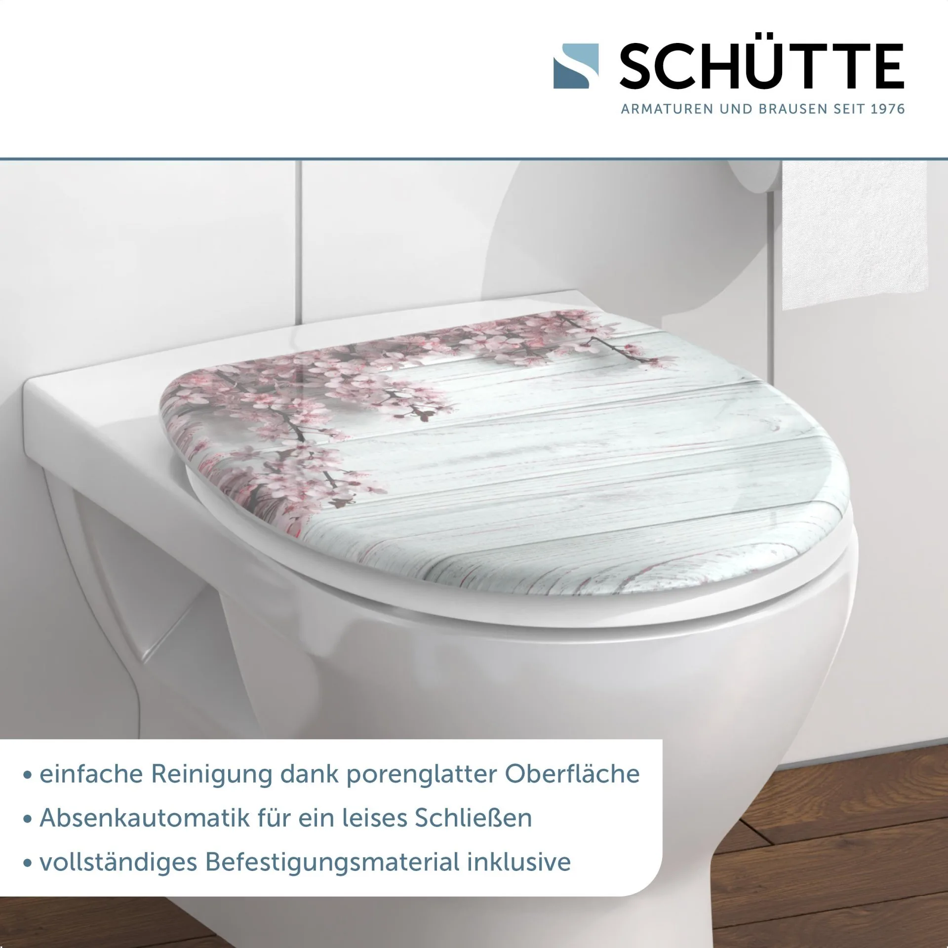 SCHÜTTE FLOWERS AND WOOD WC-Sitz, Kunststoff, mit Absenkautomatik