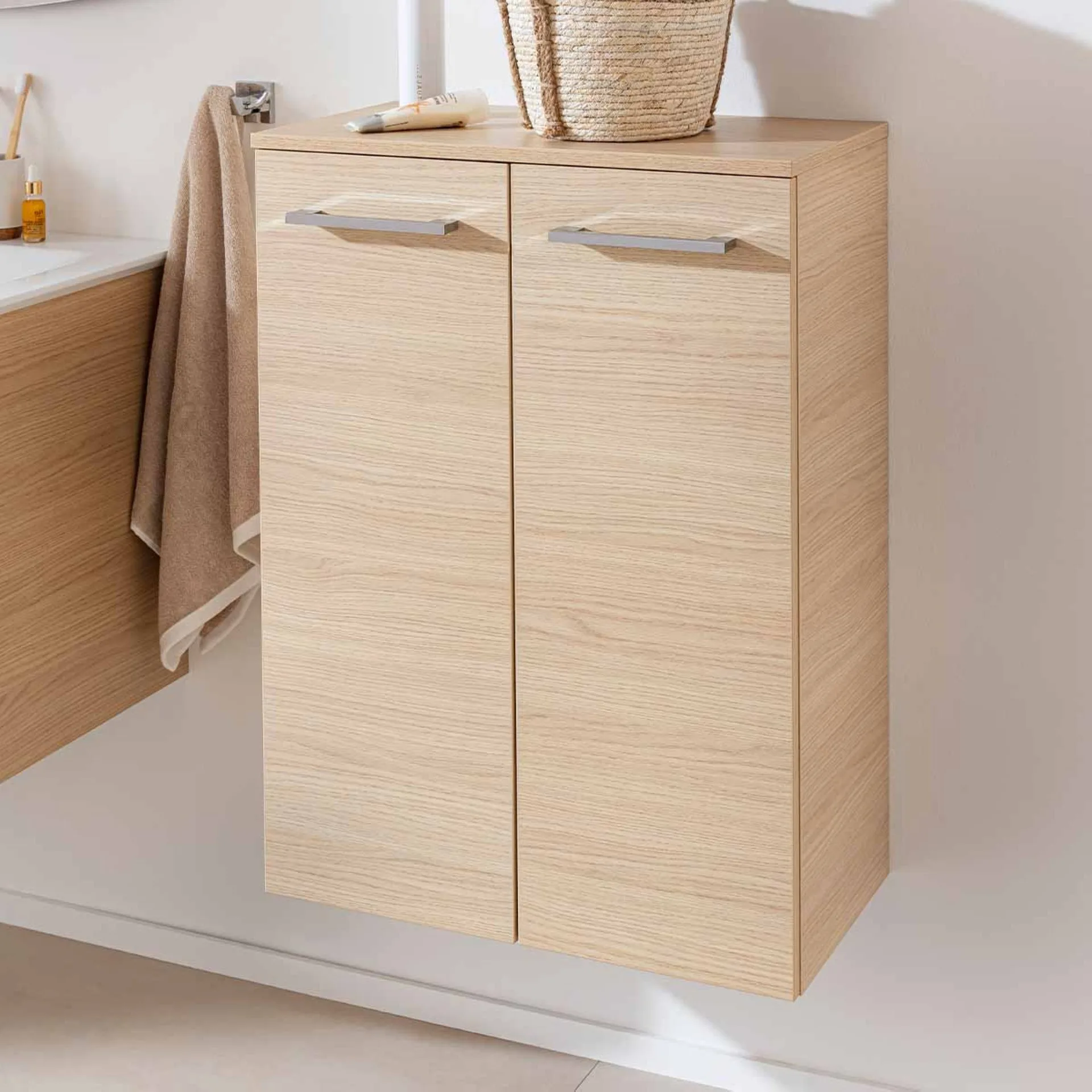 FACKELMANN B.STYLE Doppel Midischrank 60 cm breit, Braun