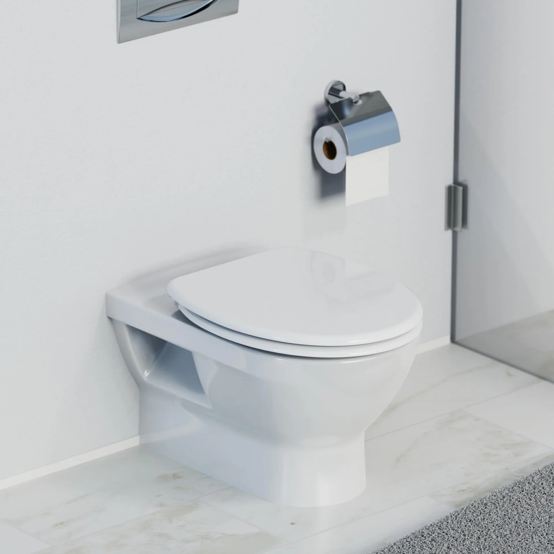 SCHÜTTE WHITE WC-Sitz, Kunststoff, mit Absenkautomatik