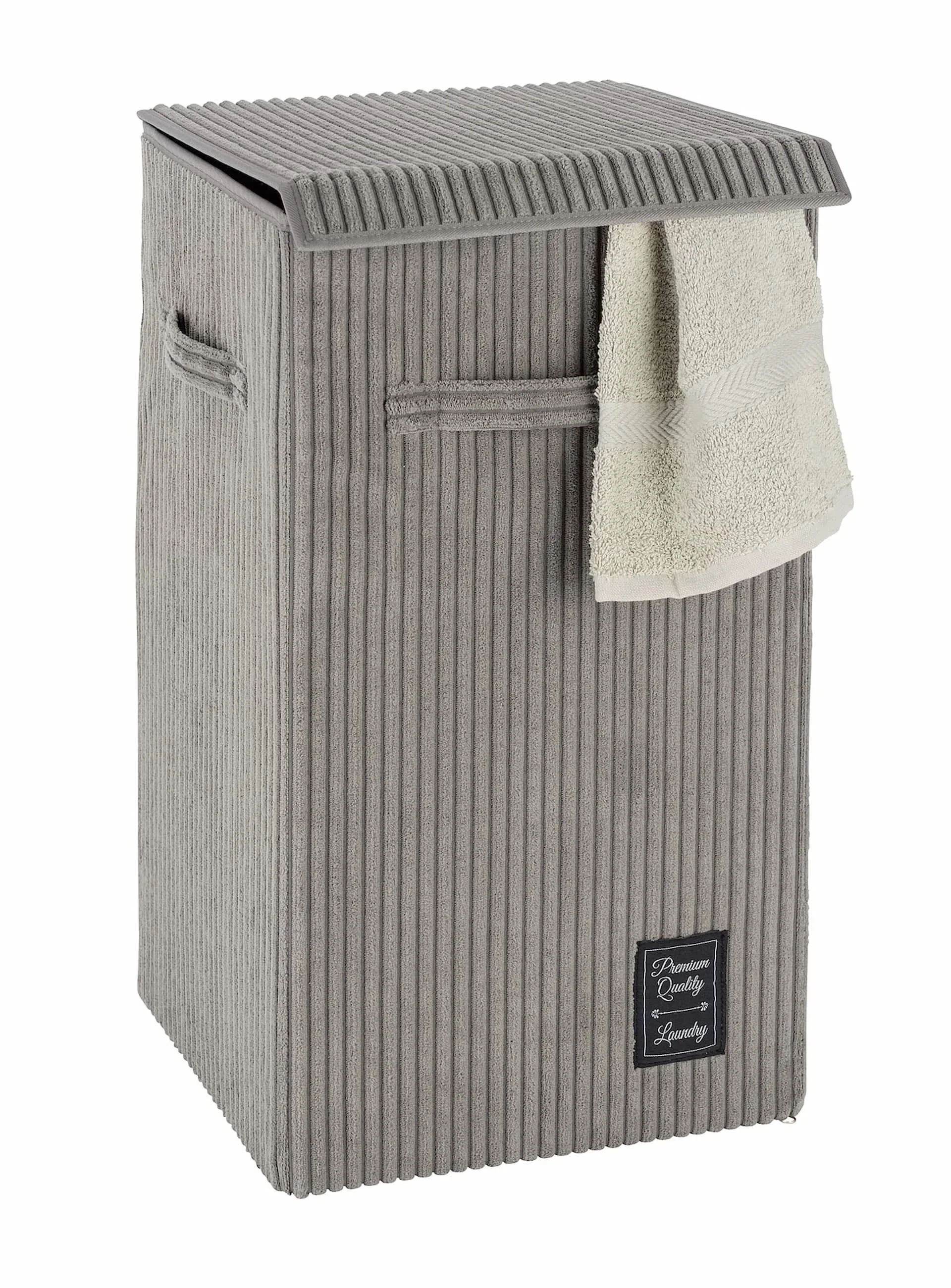 WENKO CORA Wäschekorb 63 Liter, Grau
