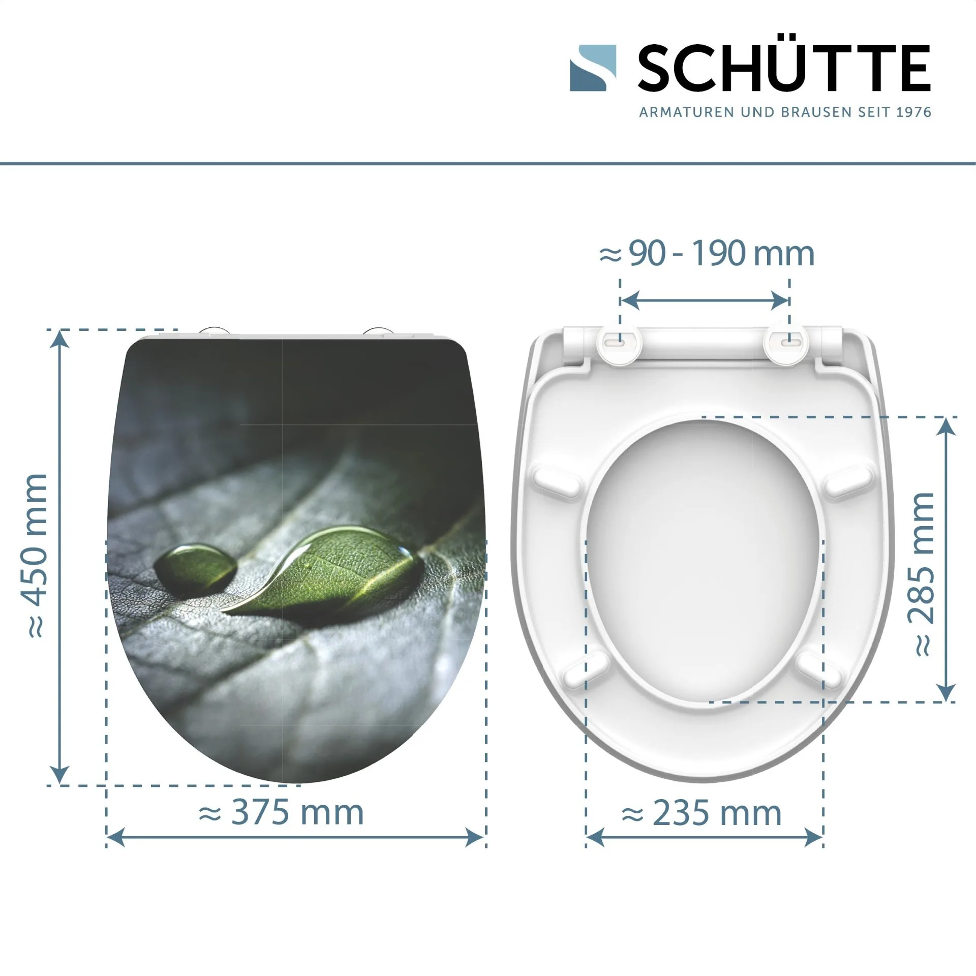 SCHÜTTE RAINDROP WC-Sitz, Kunststoff, mit Absenkautomatik und Schnellverschluss