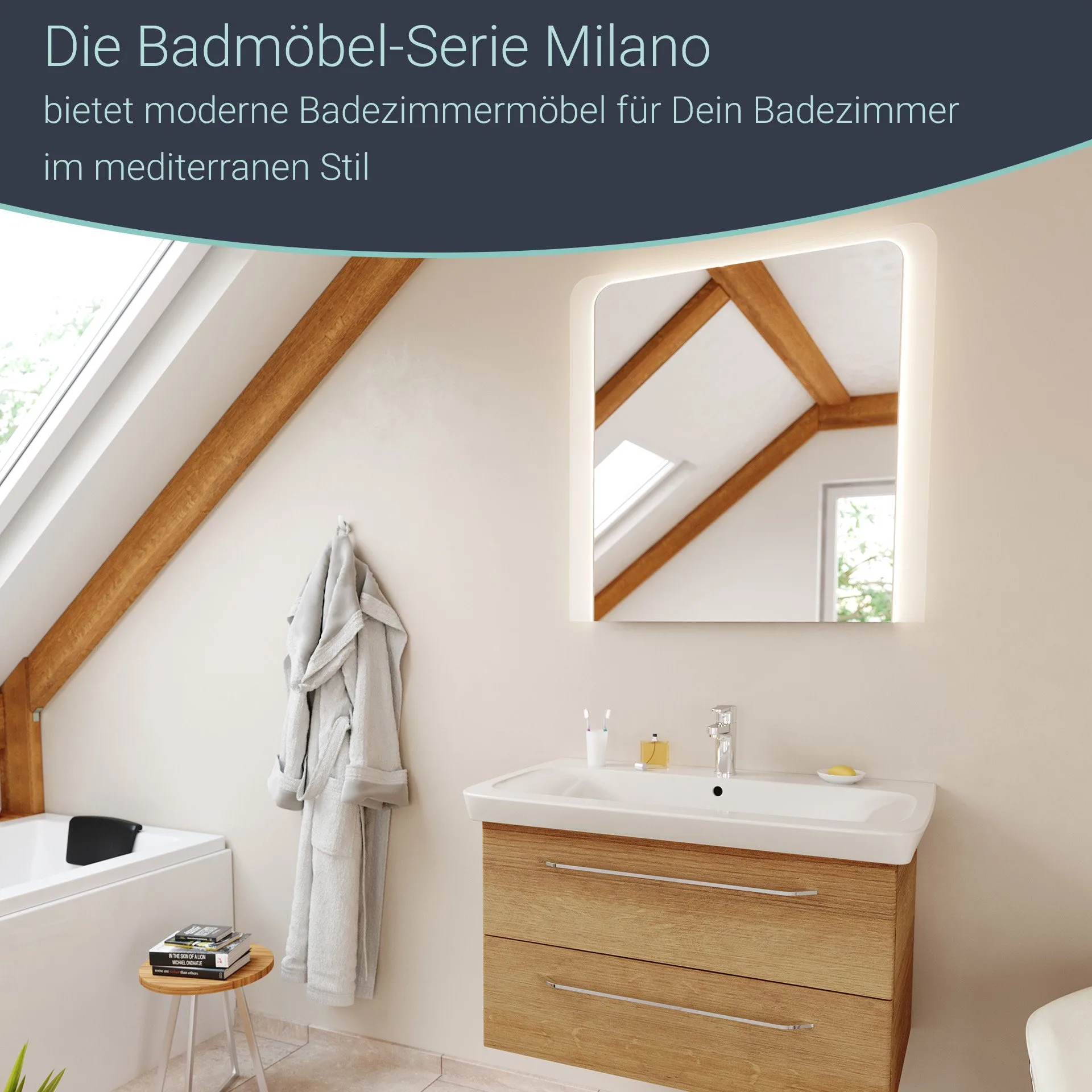 FACKELMANN MI80 LED Spiegel 80 cm breit