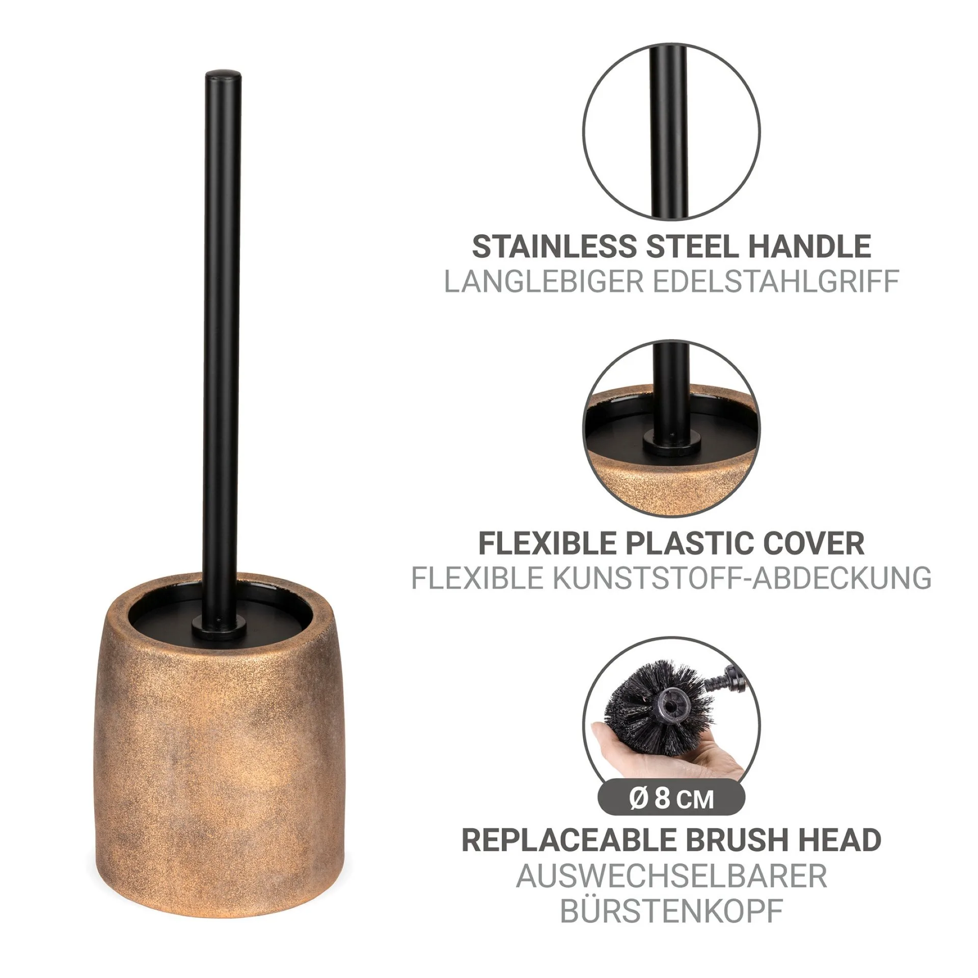 WENKO TREMEA WC-Garnitur, Gold, Keramik