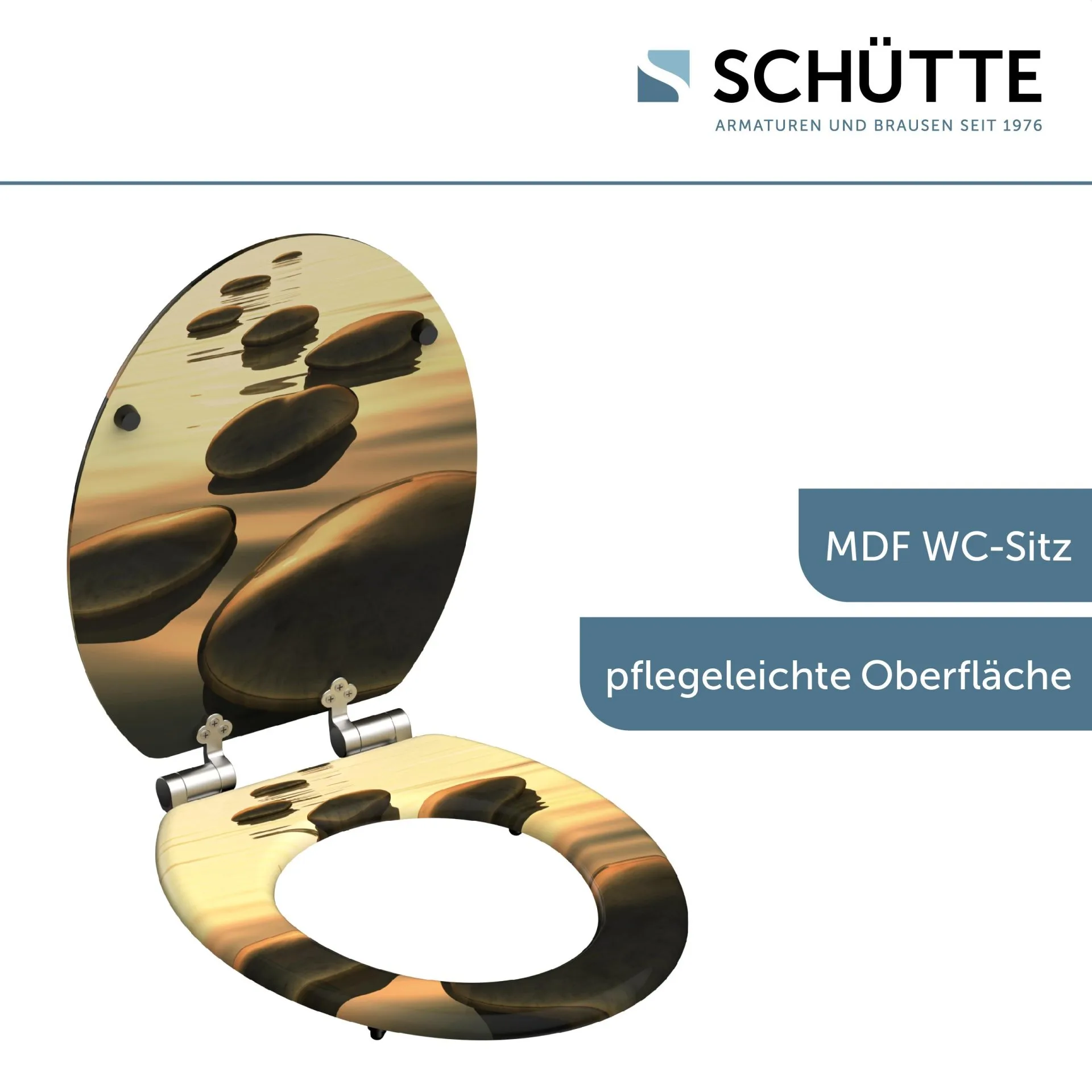 SCHÜTTE SEA STONE WC-Sitz, MDF, mit Absenkautomatik