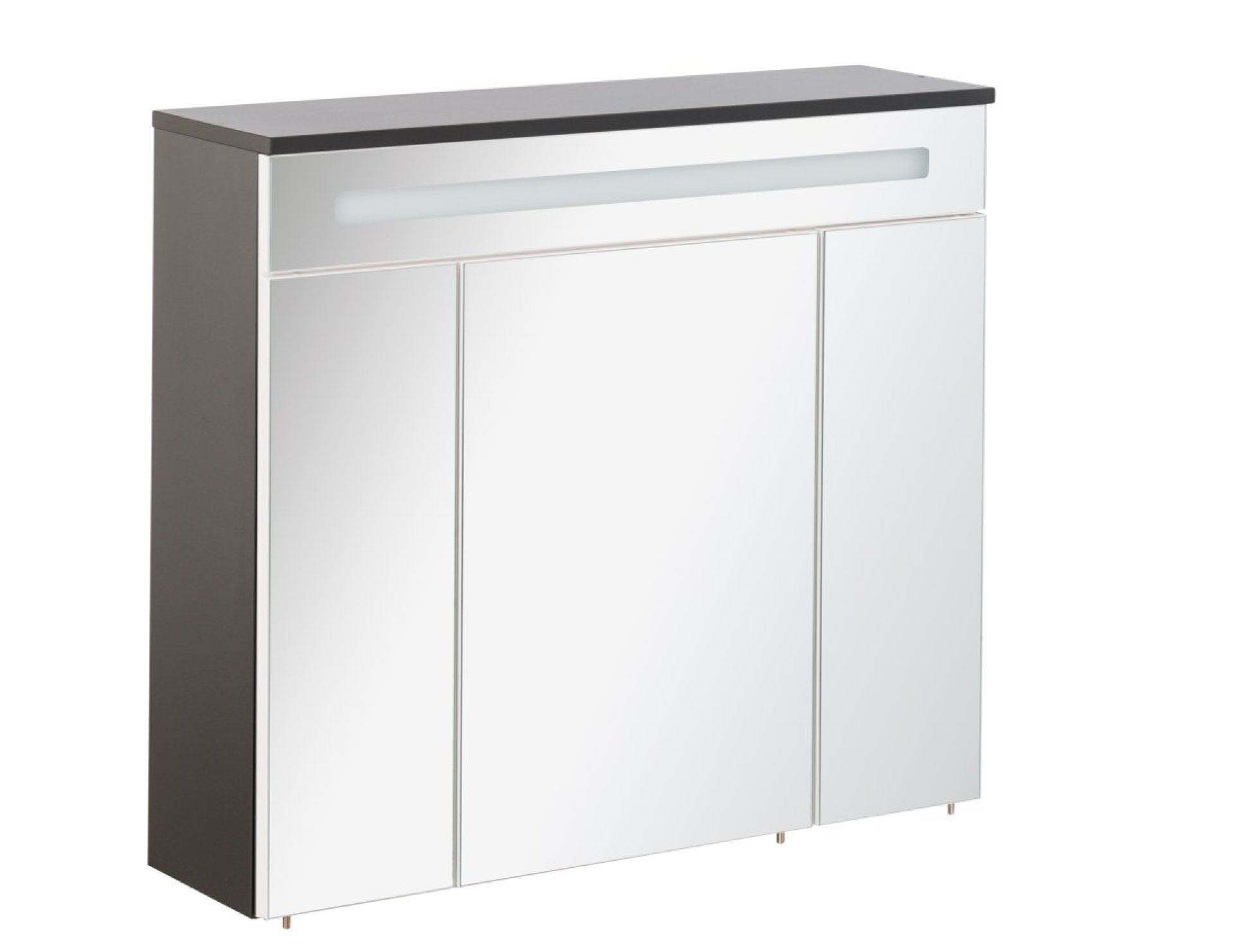 Fackelmann KARA LED Spiegelschrank 80 cm, Anthrazit/Weiß