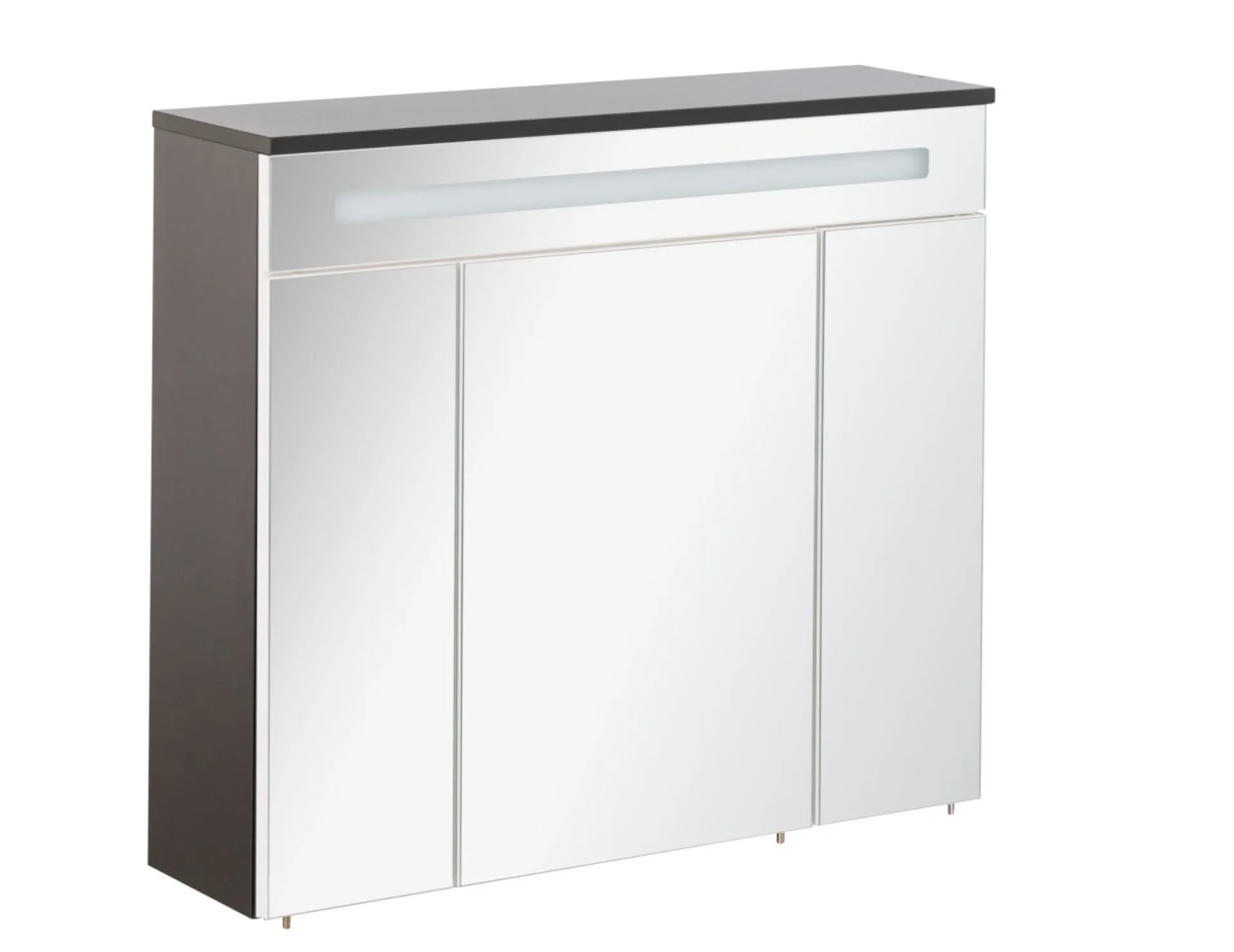 FACKELMANN KARA LED Spiegelschrank 80 cm breit, Weiß/Anthrazit