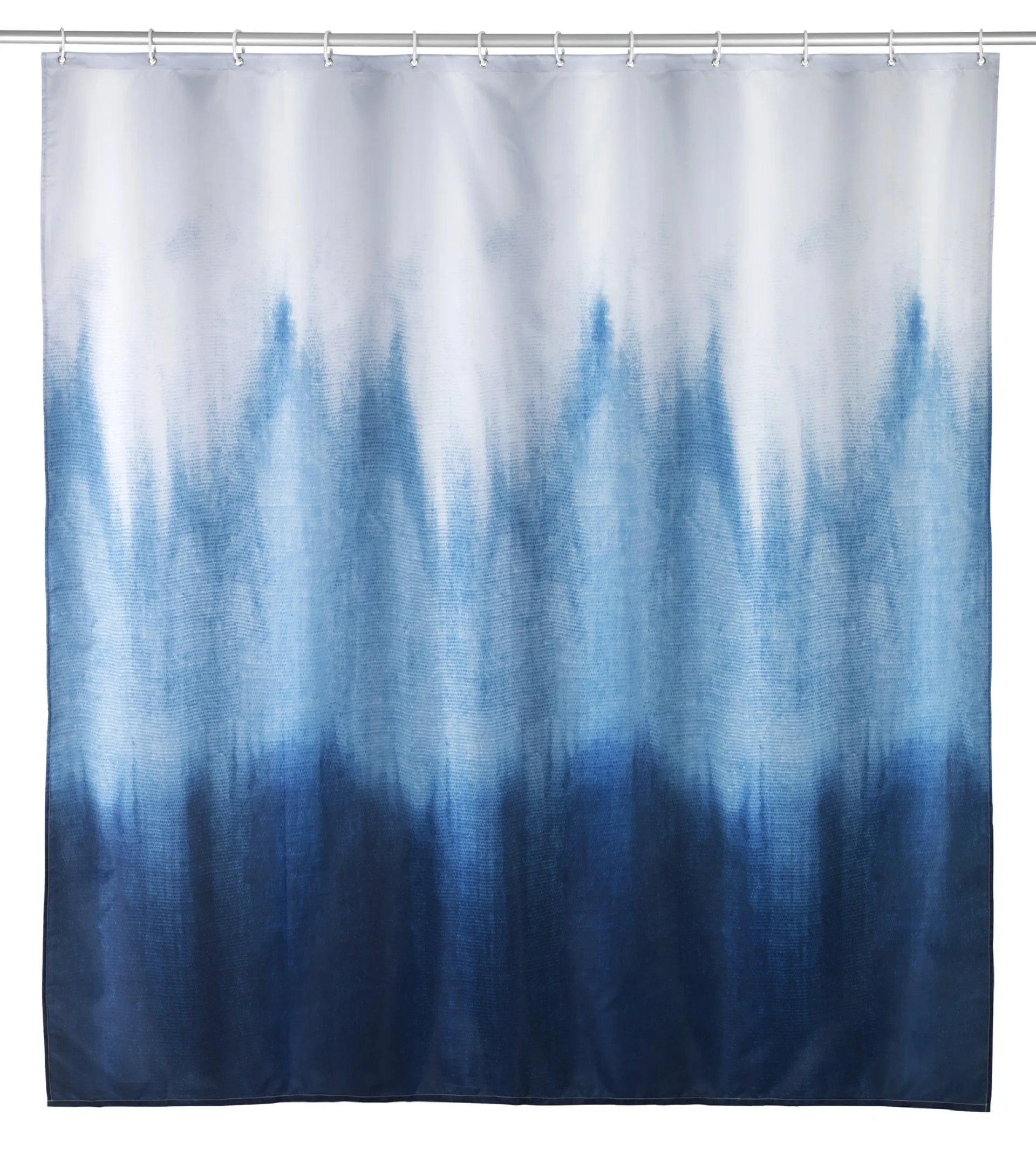 WENKO ALARA Duschvorhang 180 x 200 cm, Weiß/Blau