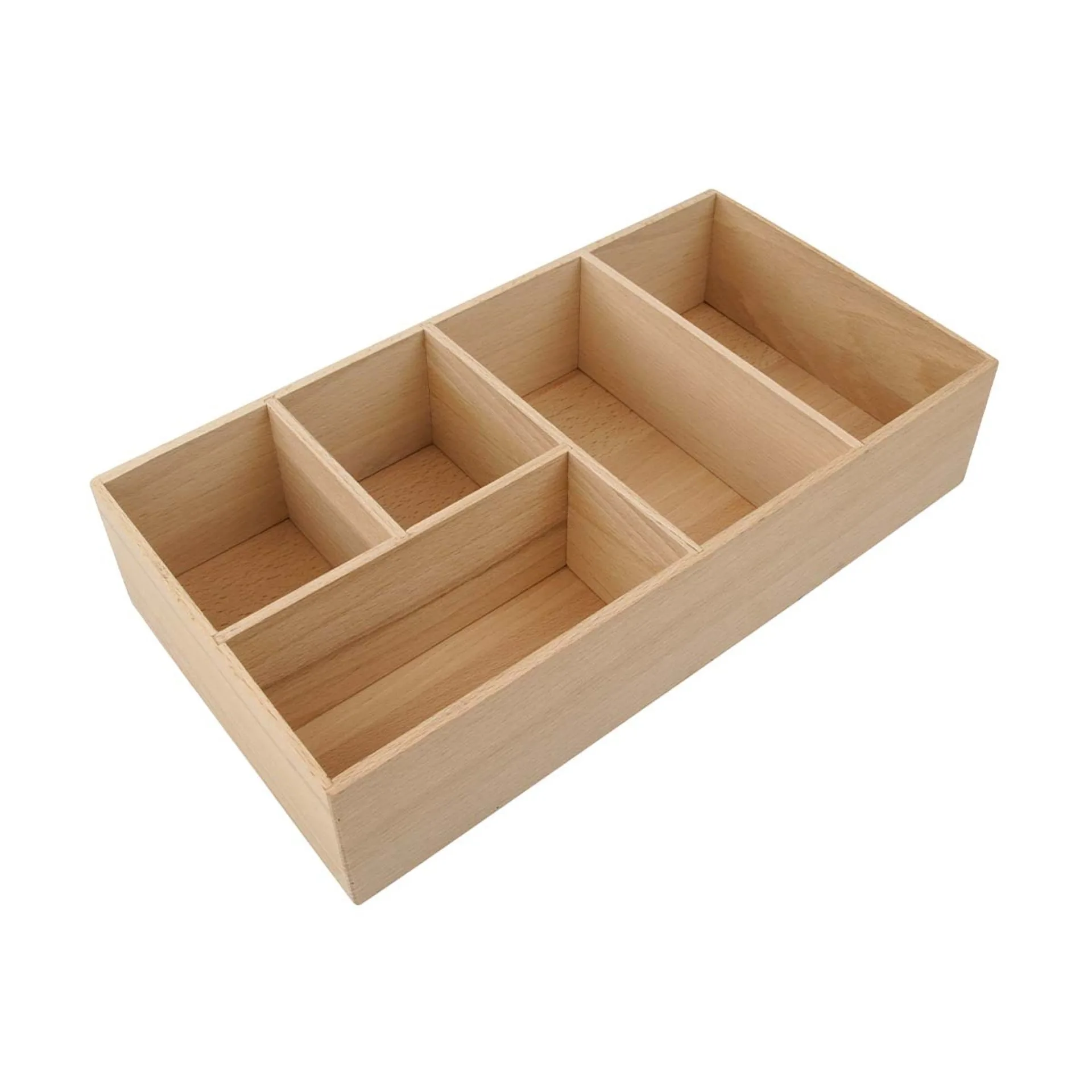 FACKELMANN Schubladen Organizer 17 cm breit, Braun, Buchenholz