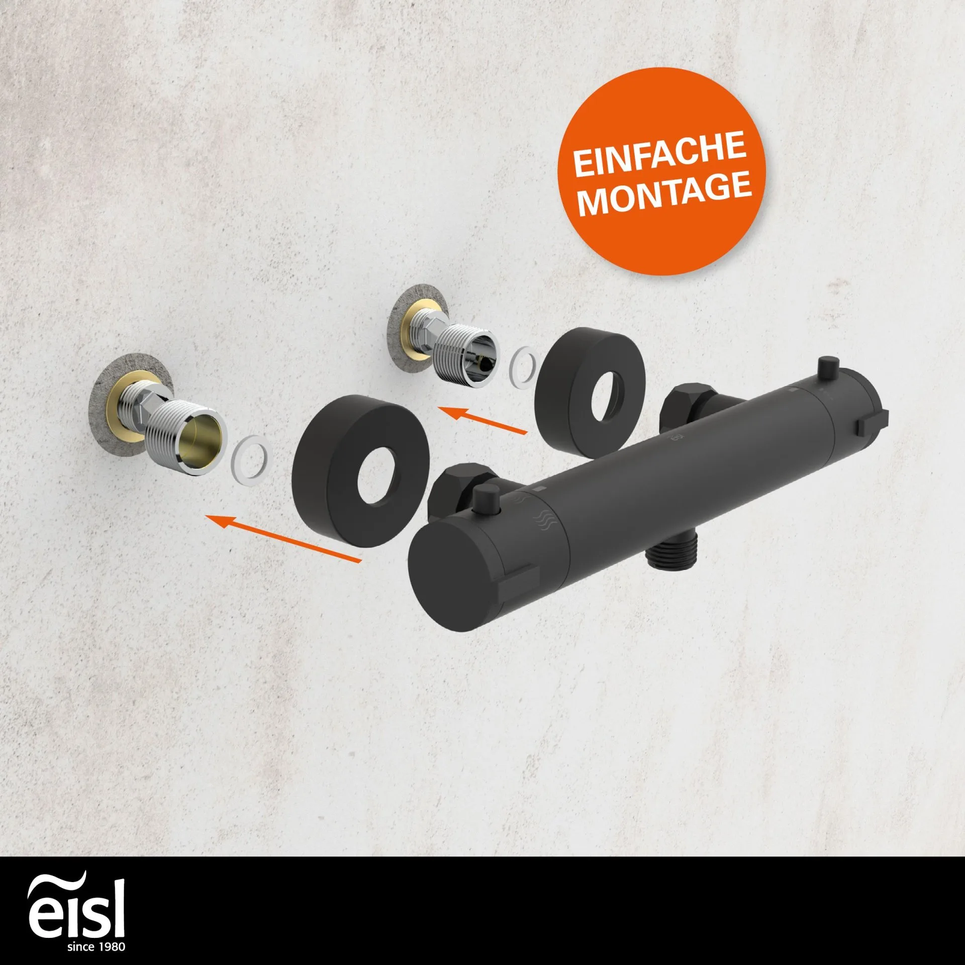 EISL CLAUDIO Duschthermostat, Schwarz matt