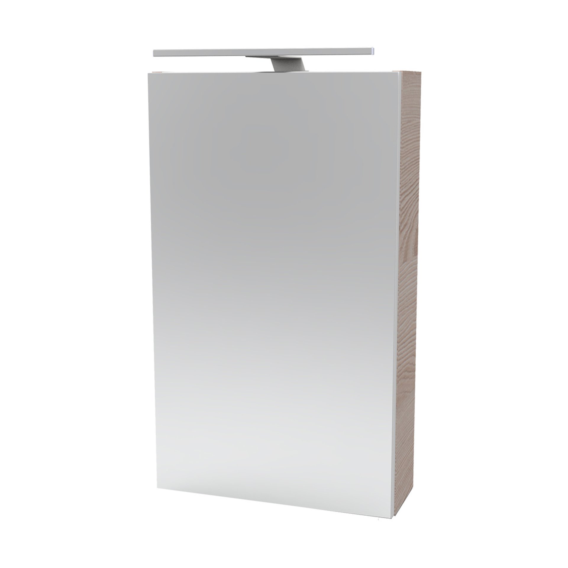 FACKELMANN SBC B.CLEVER Gäste WC Spiegelschrank 40 cm breit, Braun hell, Türanschlag links