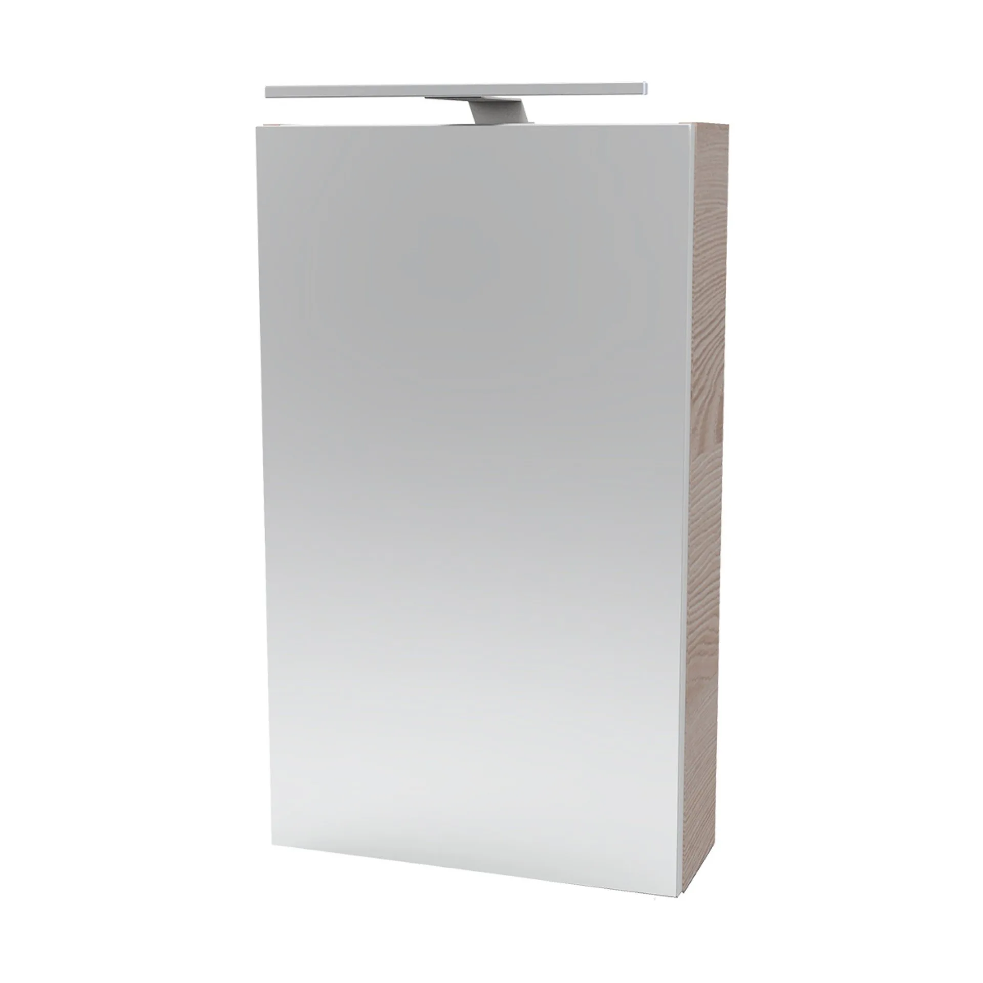 FACKELMANN SBC B.CLEVER Gäste WC Spiegelschrank 40 cm breit, Braun hell, Türanschlag links