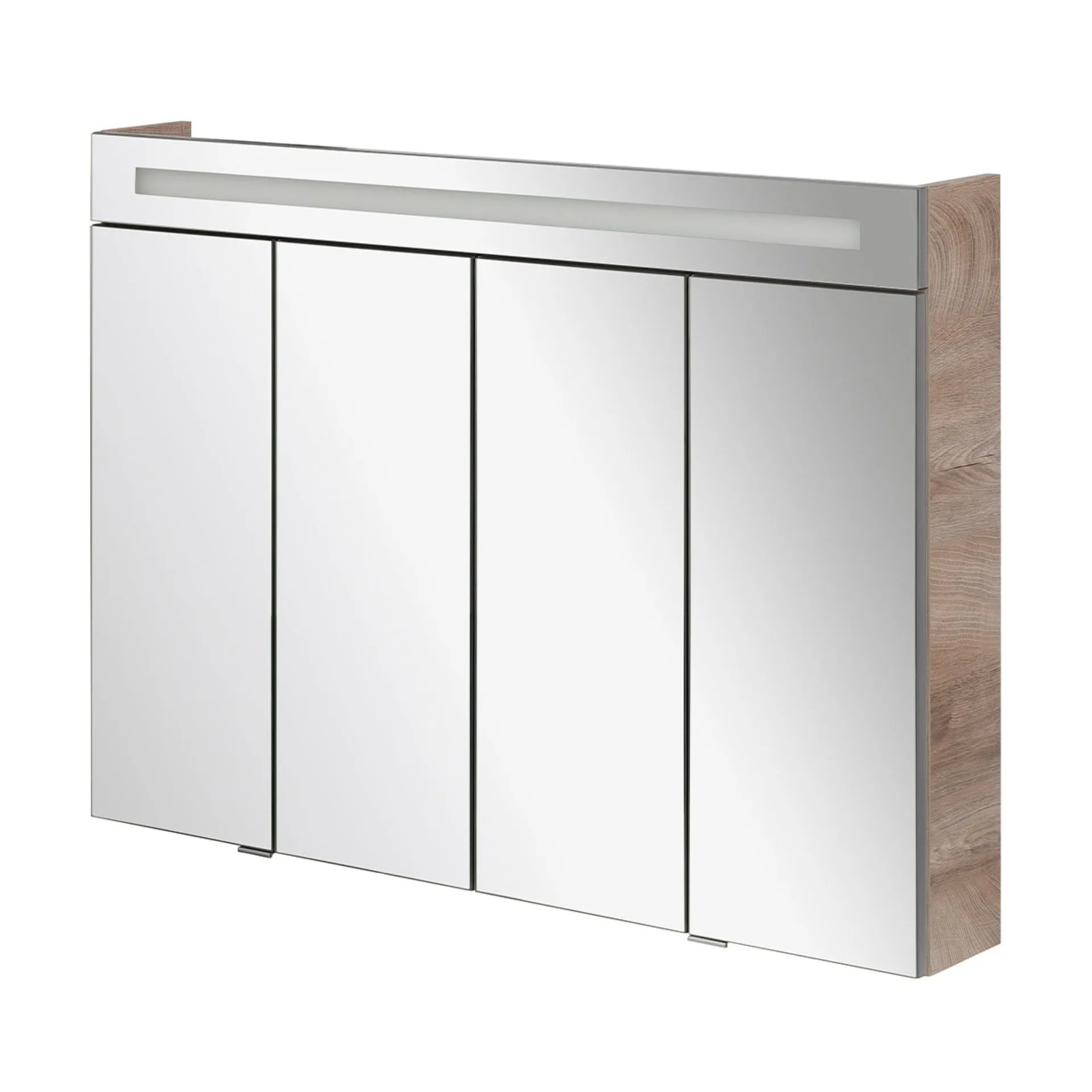 FACKELMANN TWINDY LED Spiegelschrank 110 cm breit, Braun hell